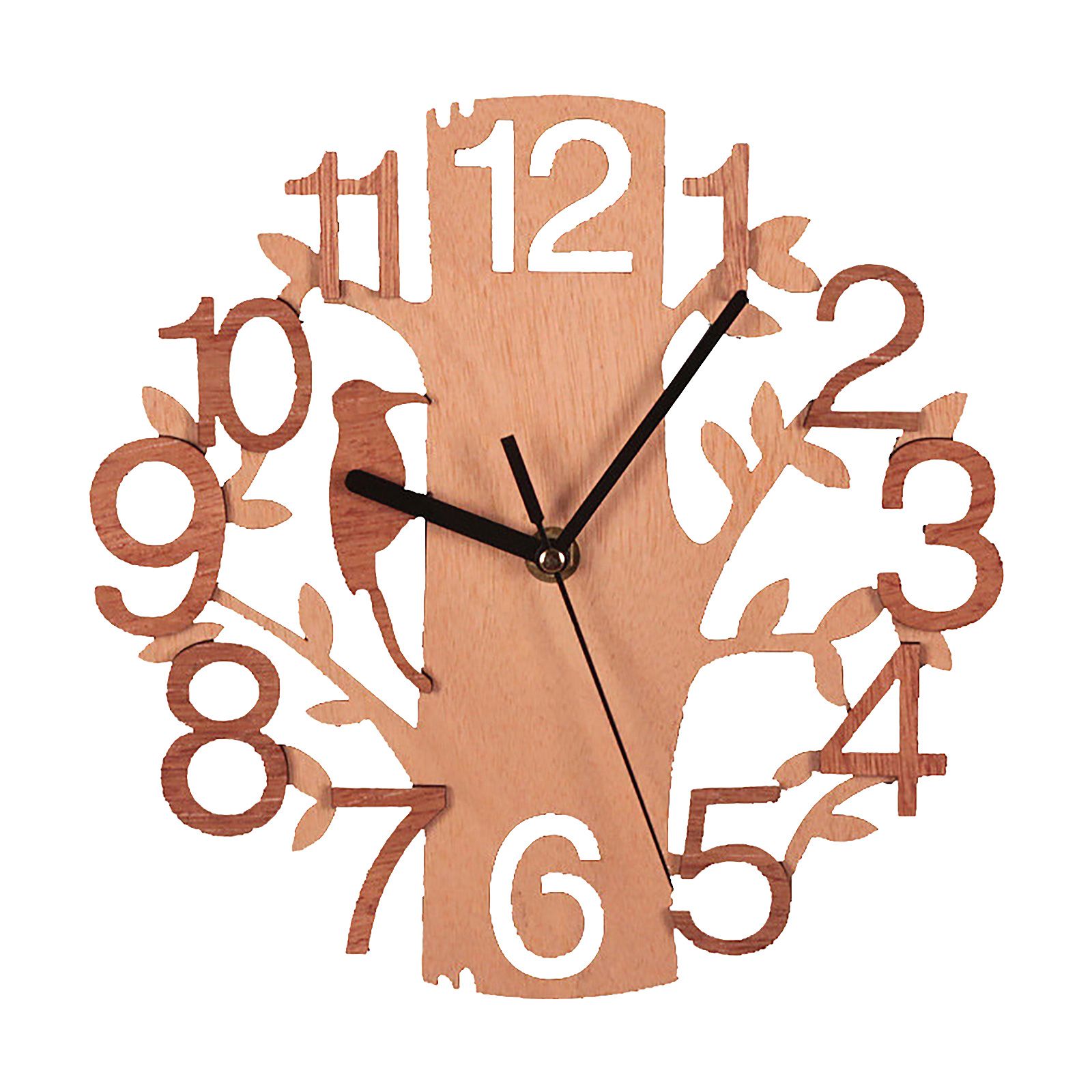 Wooden Wall Clock 8.7in Diameter White Double Layer Ultra Quiet Silent Wall Clock - Image 1
