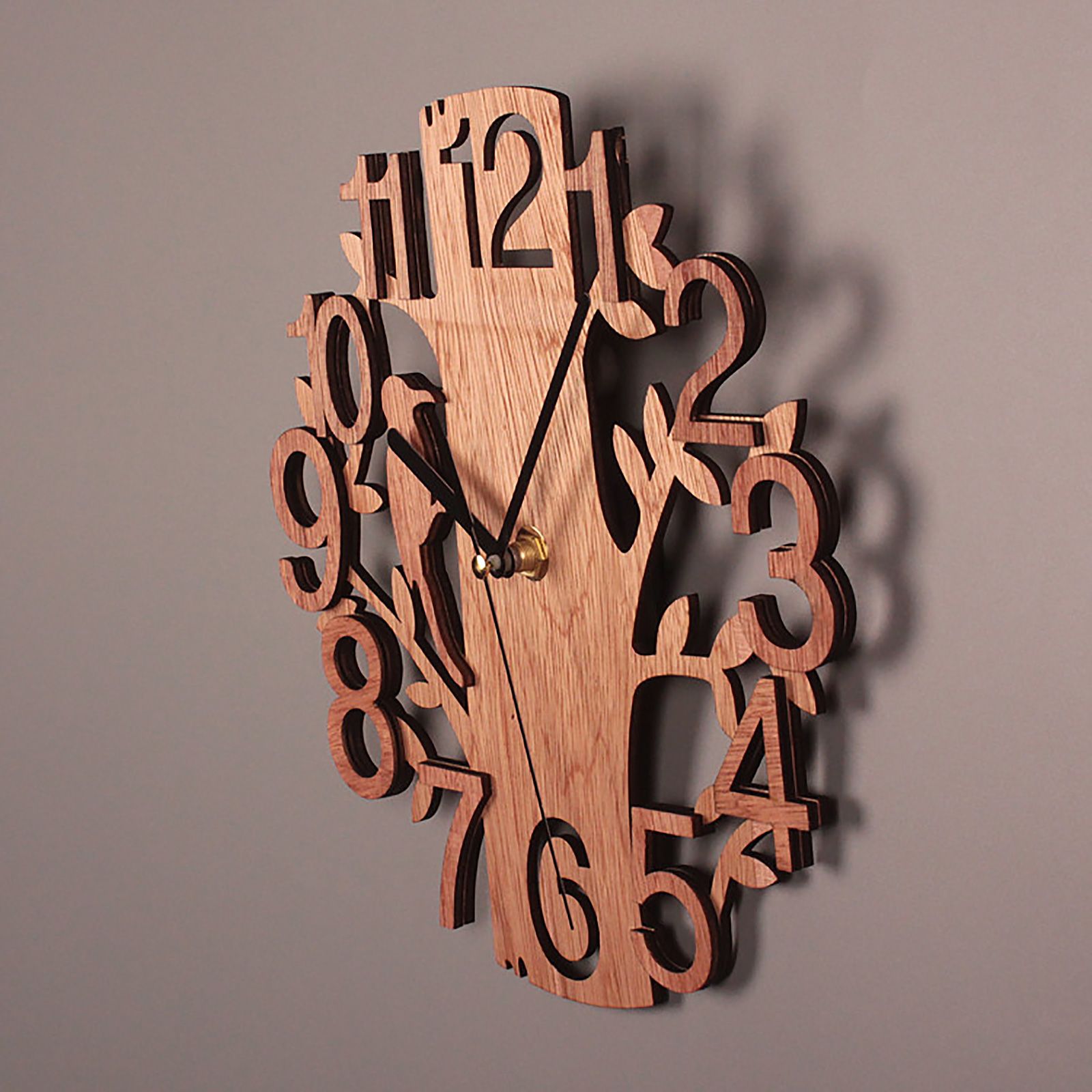 Wooden Wall Clock 8.7in Diameter White Double Layer Ultra Quiet Silent Wall Clock - Image 3