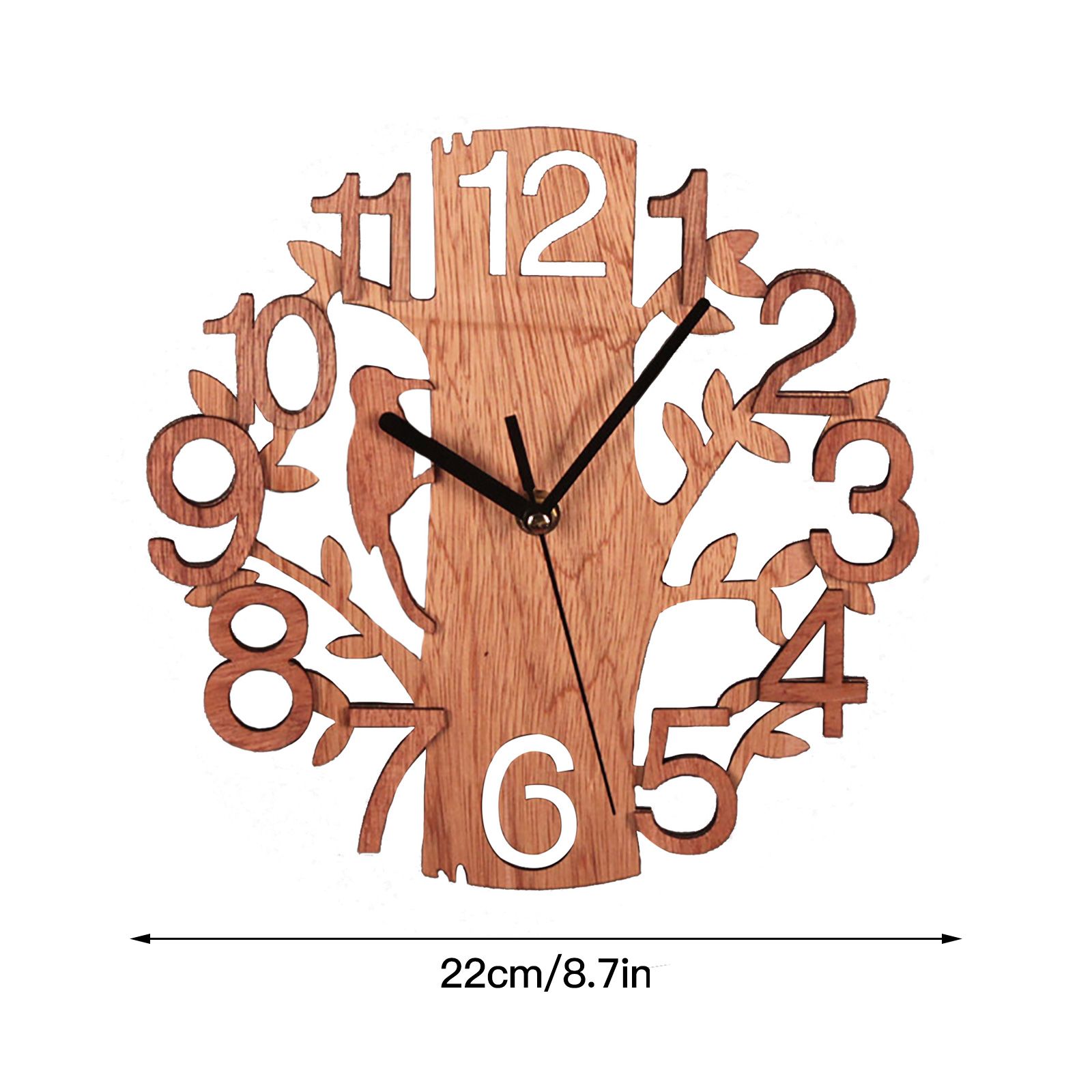 Wooden Wall Clock 8.7in Diameter White Double Layer Ultra Quiet Silent Wall Clock - Image 6