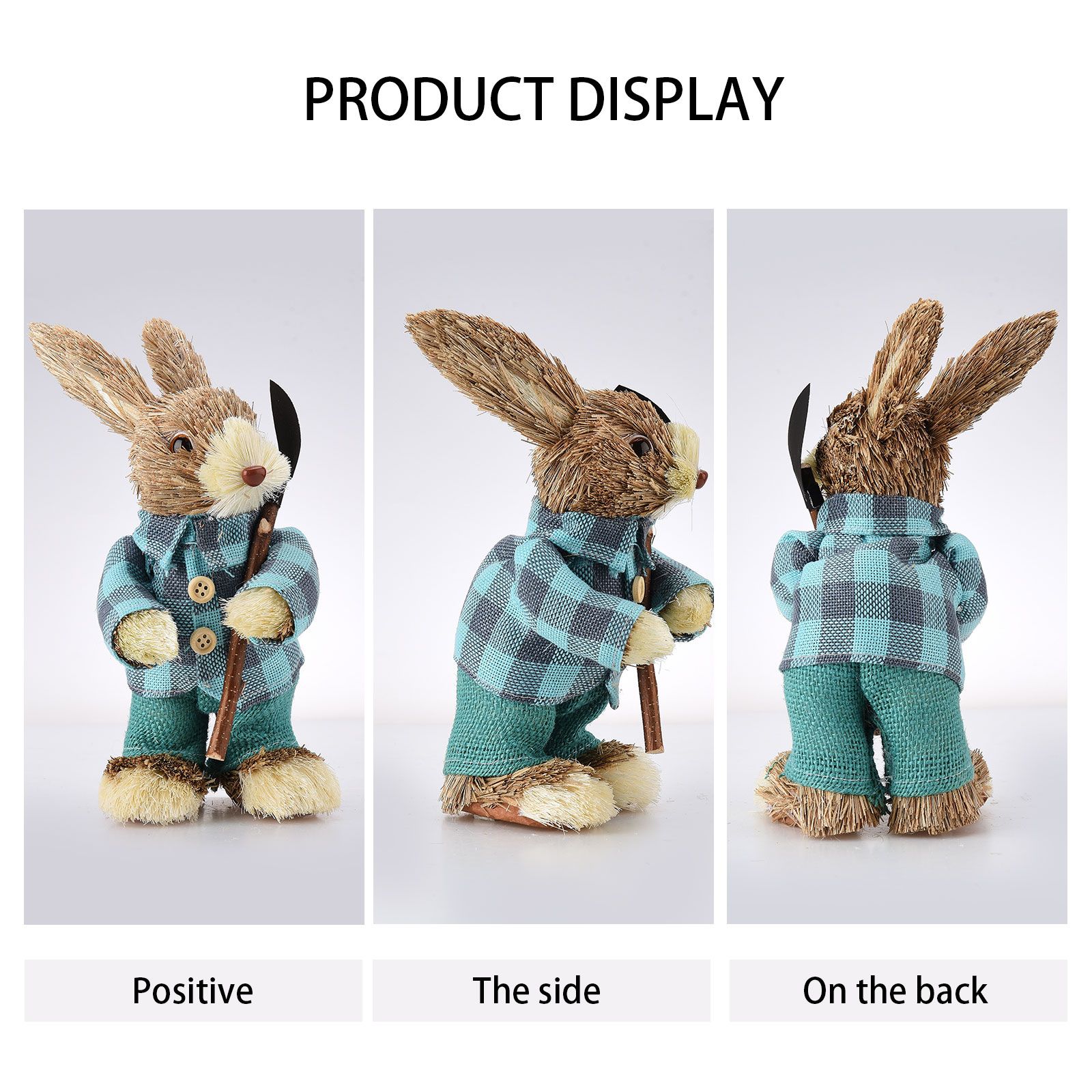 Cattail Eco Friendly Bright Colors Lifelike Durable Easter Bunny Figurine - Image 6