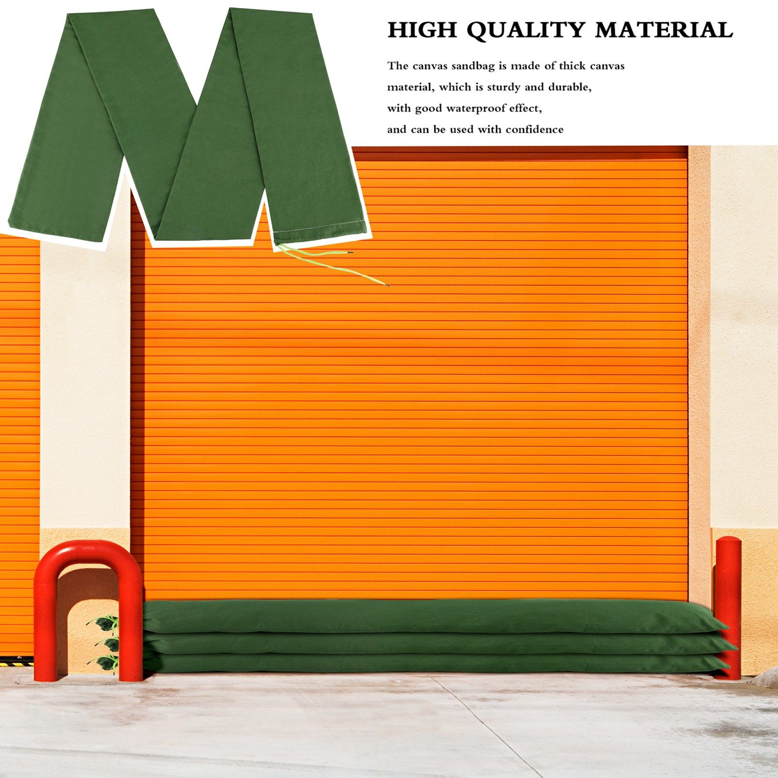 Reusable Canvas Flood Control Sandbag Flood Control Bag with Elastic Band Lengthened Drawstring Sandbags - Image 4