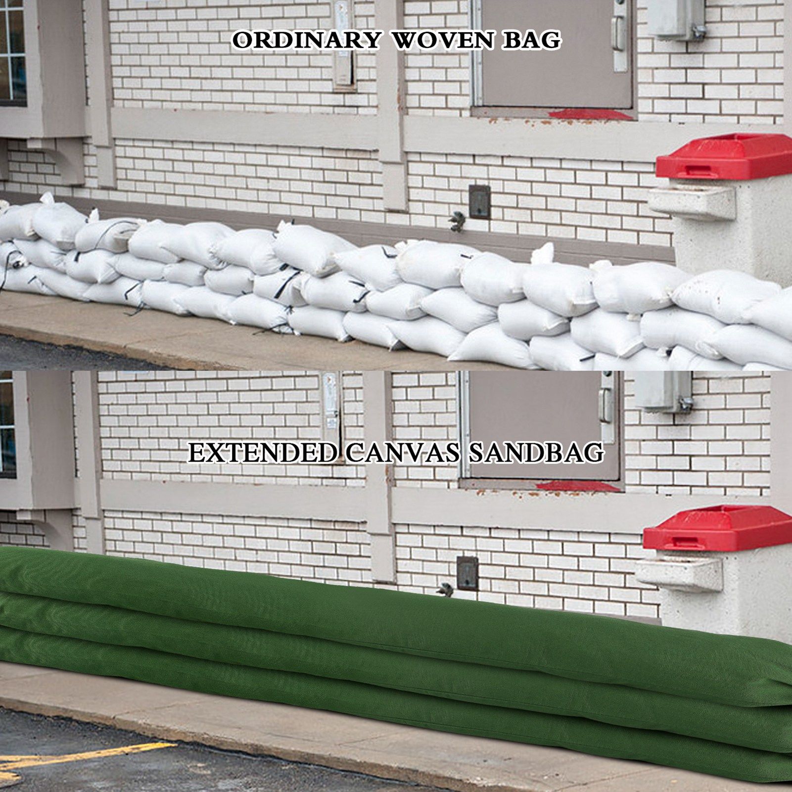 Reusable Canvas Flood Control Sandbag Flood Control Bag with Elastic Band Lengthened Drawstring Sandbags - Image 6