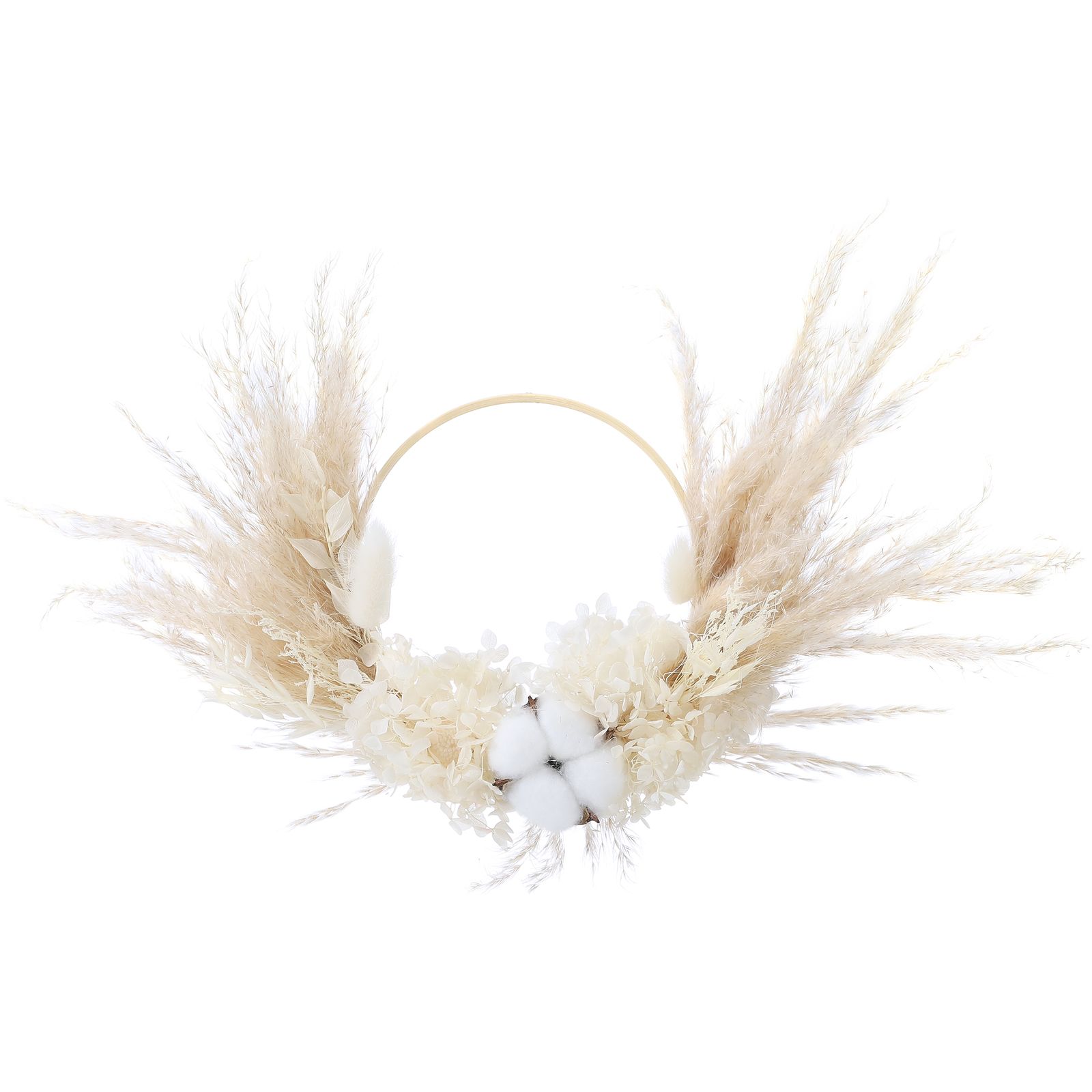 Pampas Grass Wreath Lovely Fluffy Full Wall Wreaths for Living Room Bedroom Study - Image 1