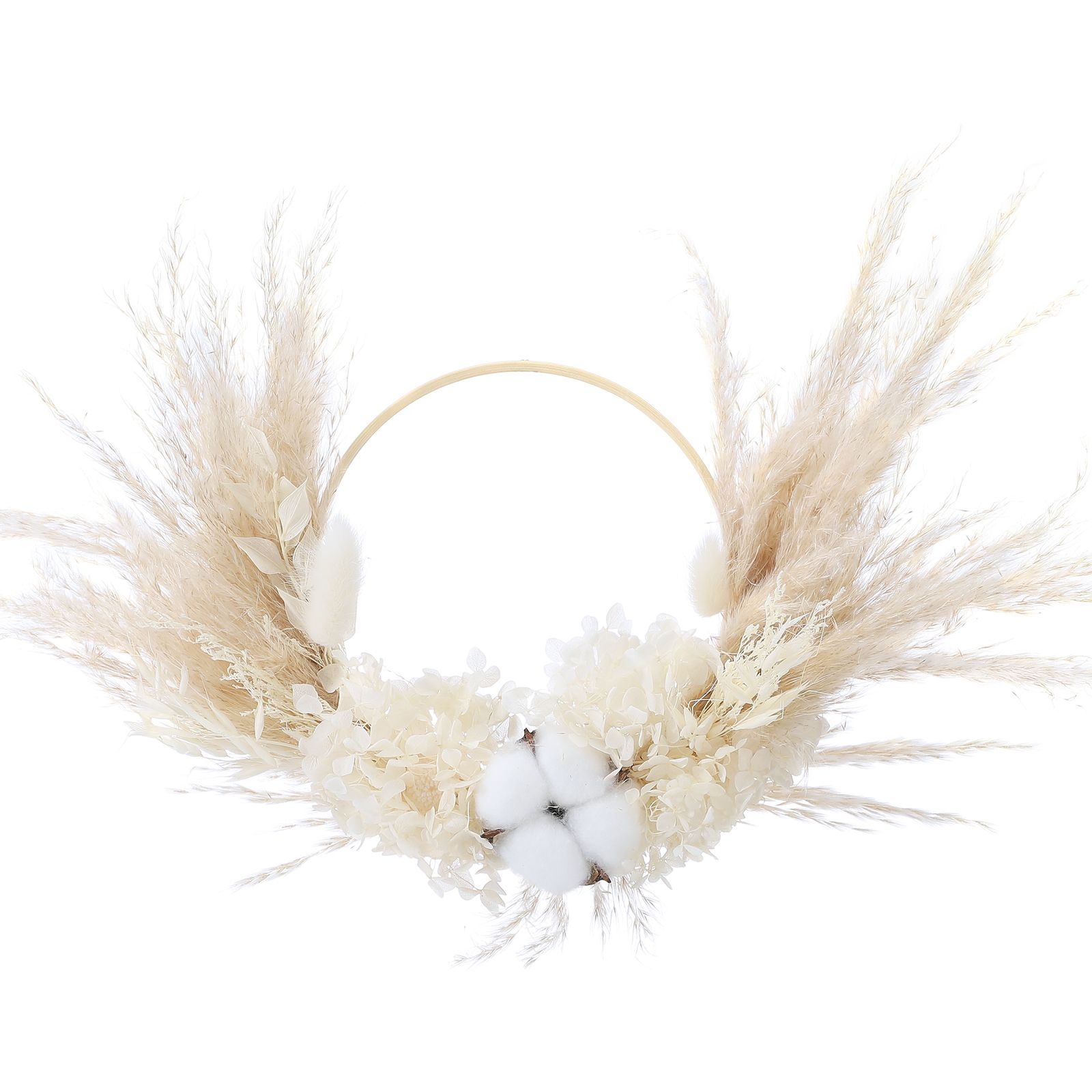 Pampas Grass Wreath Lovely Fluffy Full Wall Wreaths for Living Room Bedroom Study - Image 2
