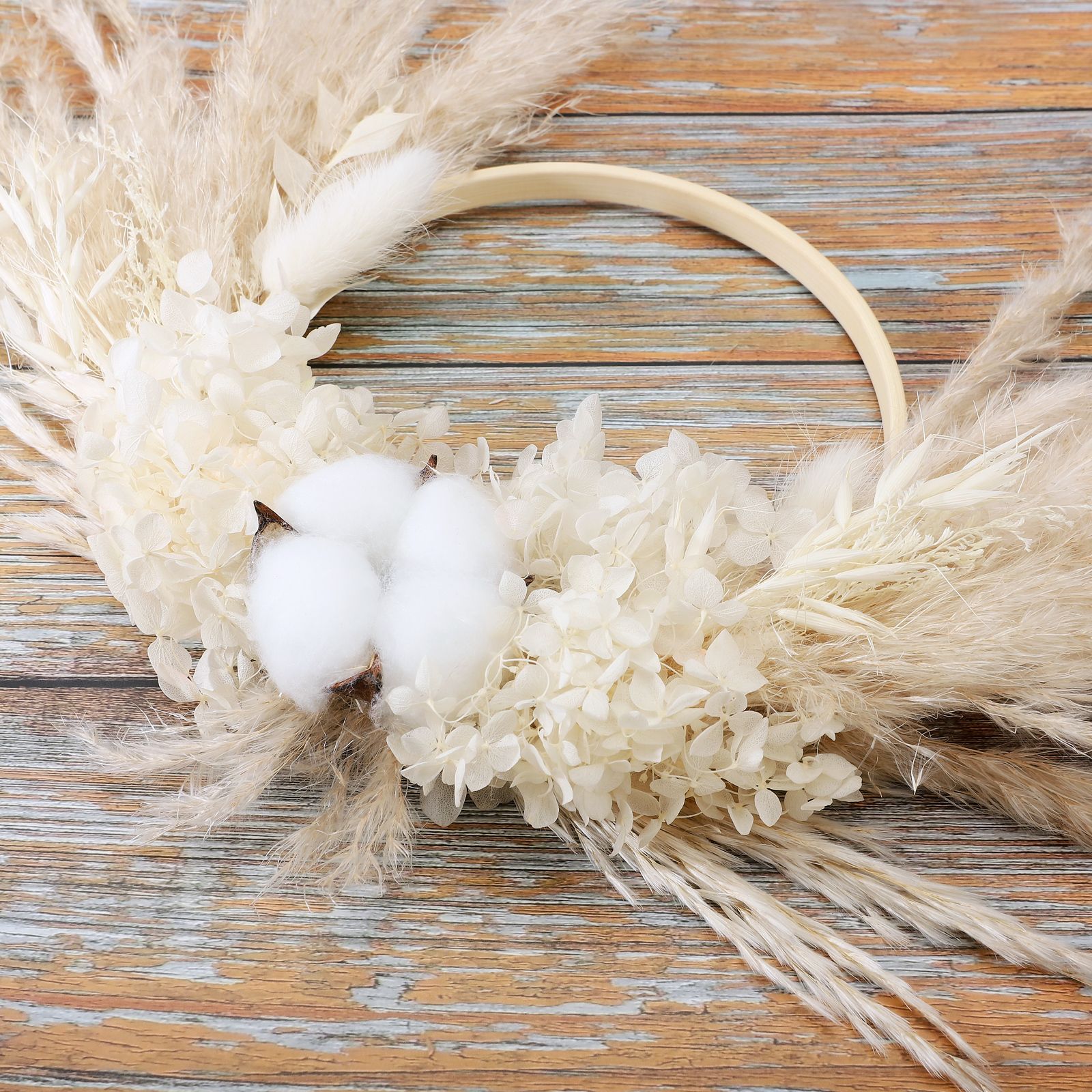 Pampas Grass Wreath Lovely Fluffy Full Wall Wreaths for Living Room Bedroom Study - Image 8