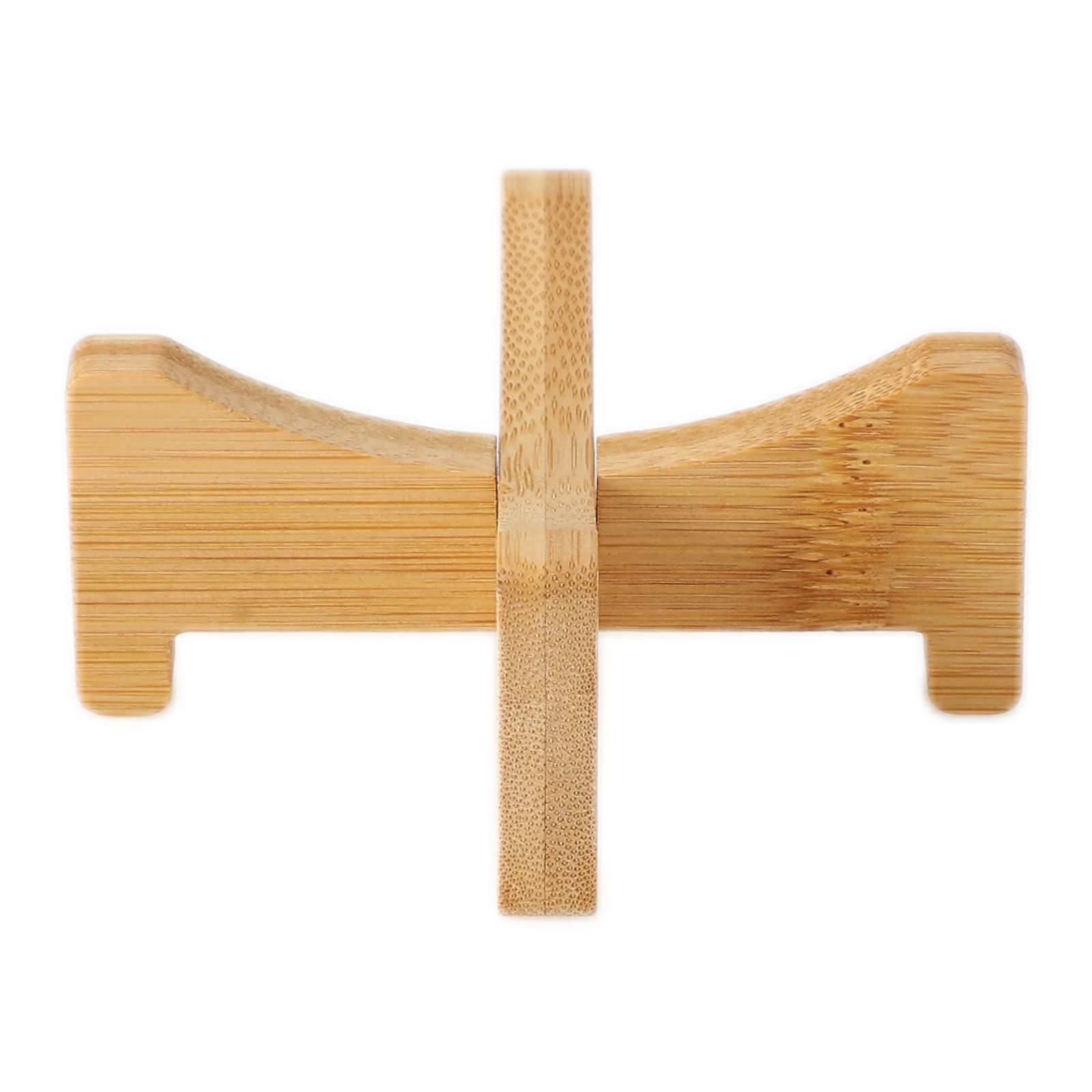 Plant Stand Bamboo Flower Pot Tray Cross Shaped Multifunction for Pet Home Kitchen 17.5x5cm - Image 3