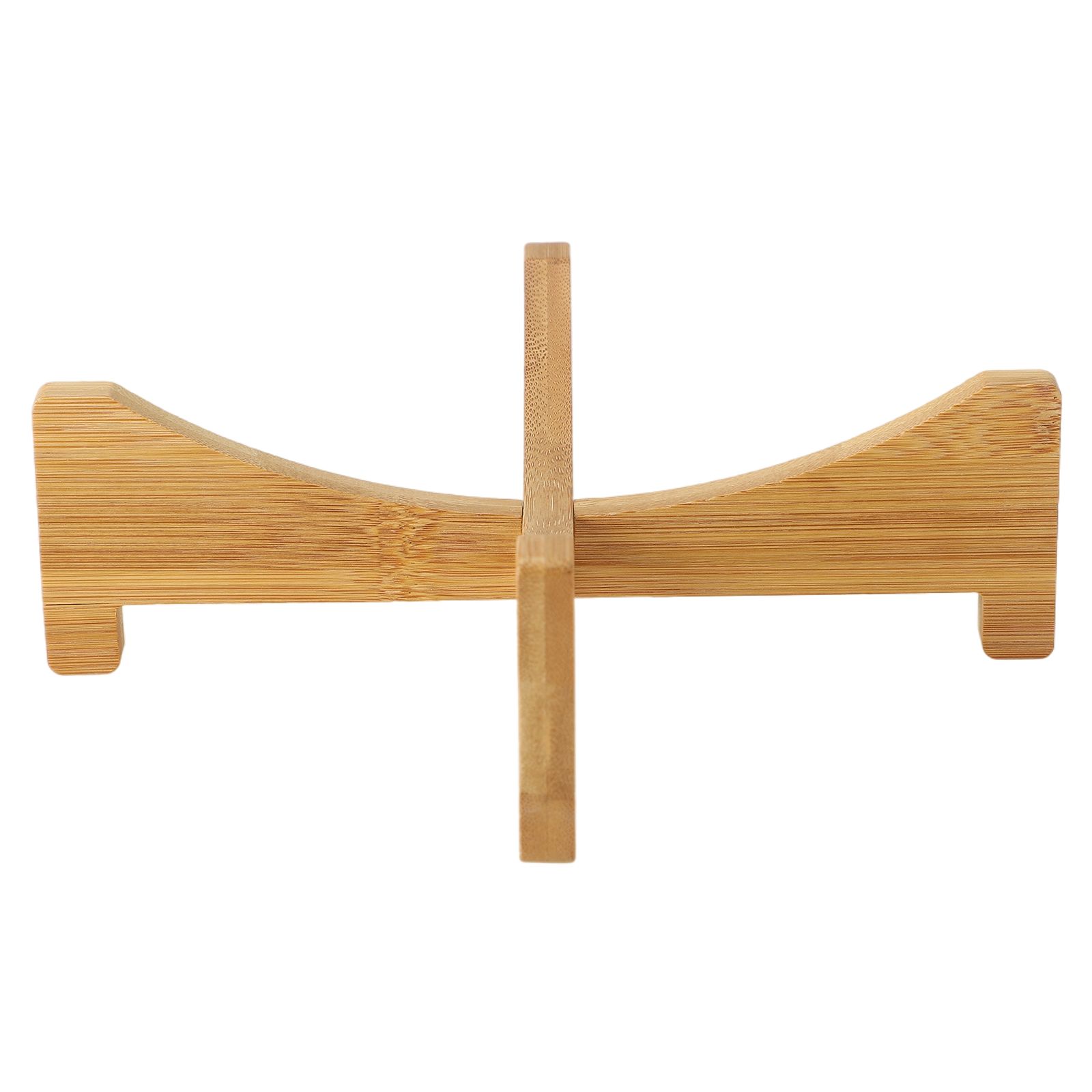 Plant Stand Bamboo Flower Pot Tray Cross Shaped Multifunction for Pet Home Kitchen 17.5x5cm - Image 7