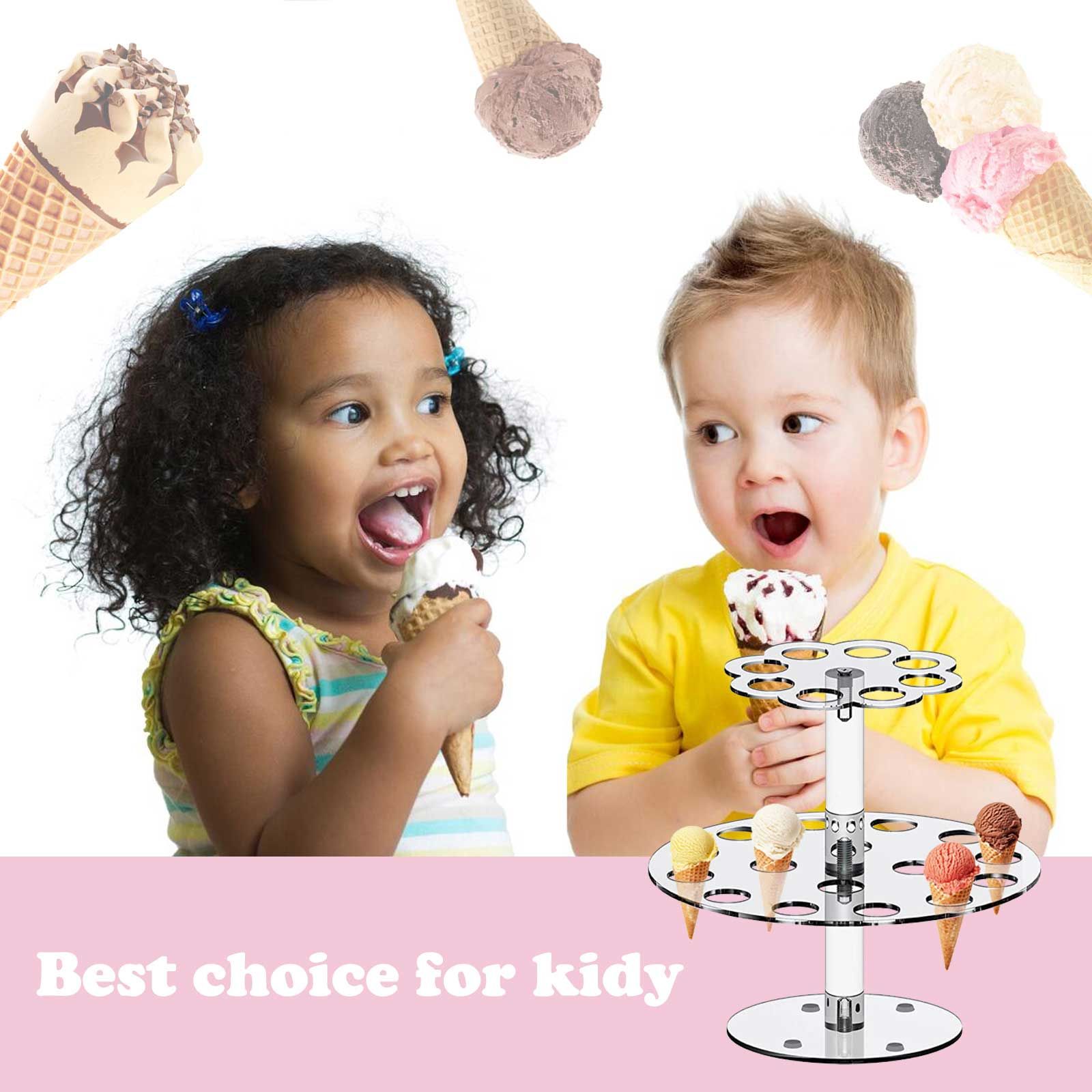 Acrylic Ice Cream Cone Bracket Popcorn Cone Display Rack - Image 3