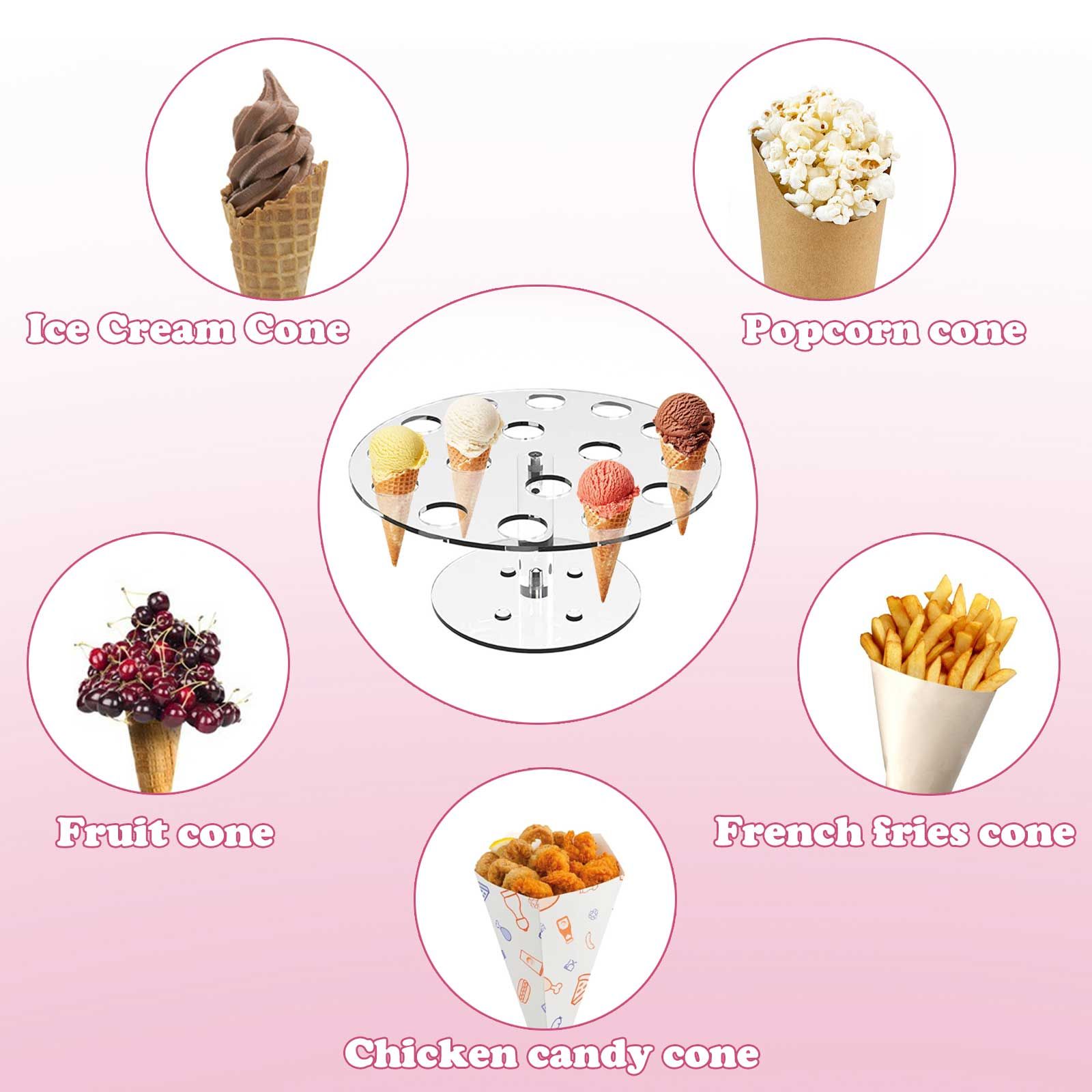 Acrylic Ice Cream Cone Bracket Popcorn Cone Display Rack - Image 4