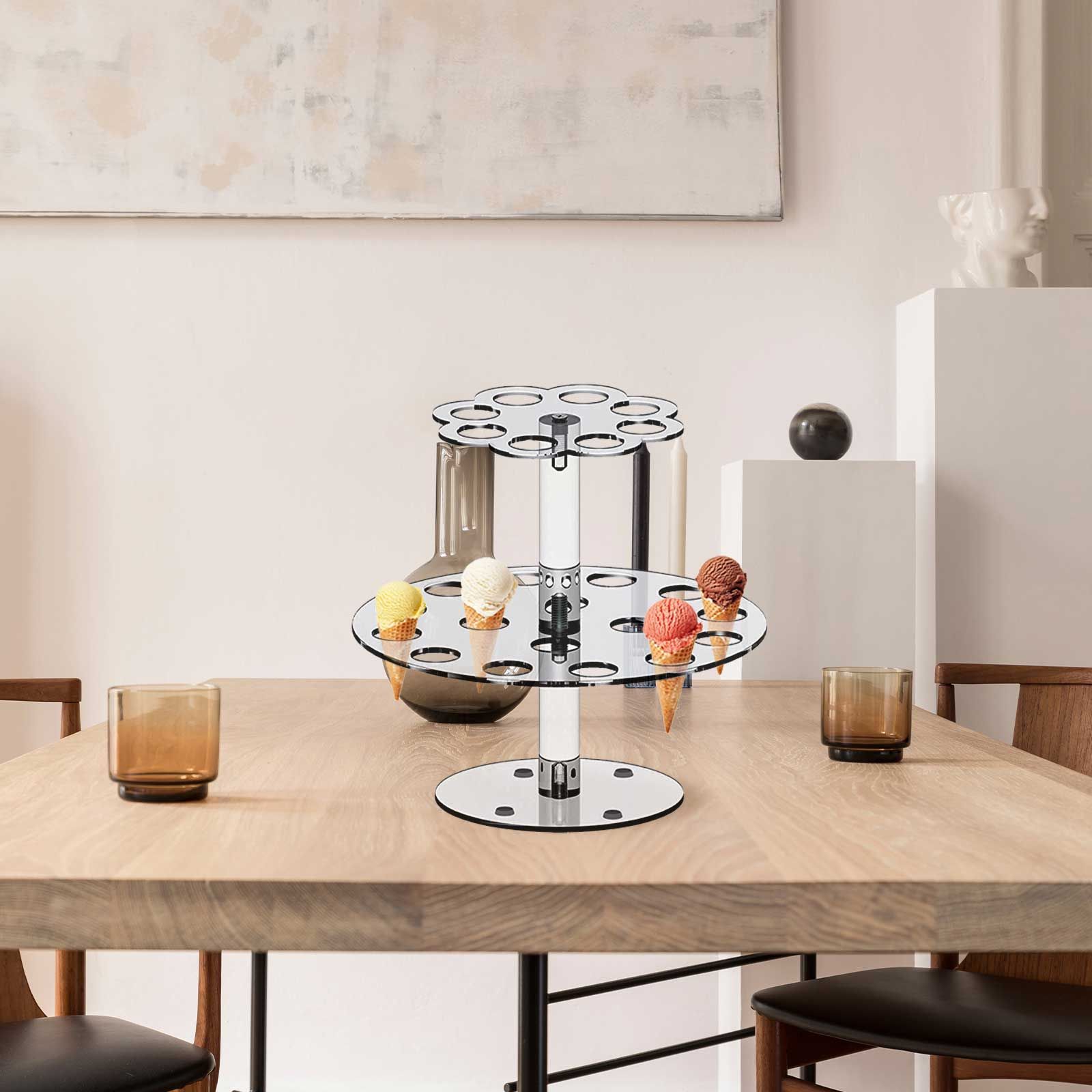 Acrylic Ice Cream Cone Bracket Popcorn Cone Display Rack - Image 5
