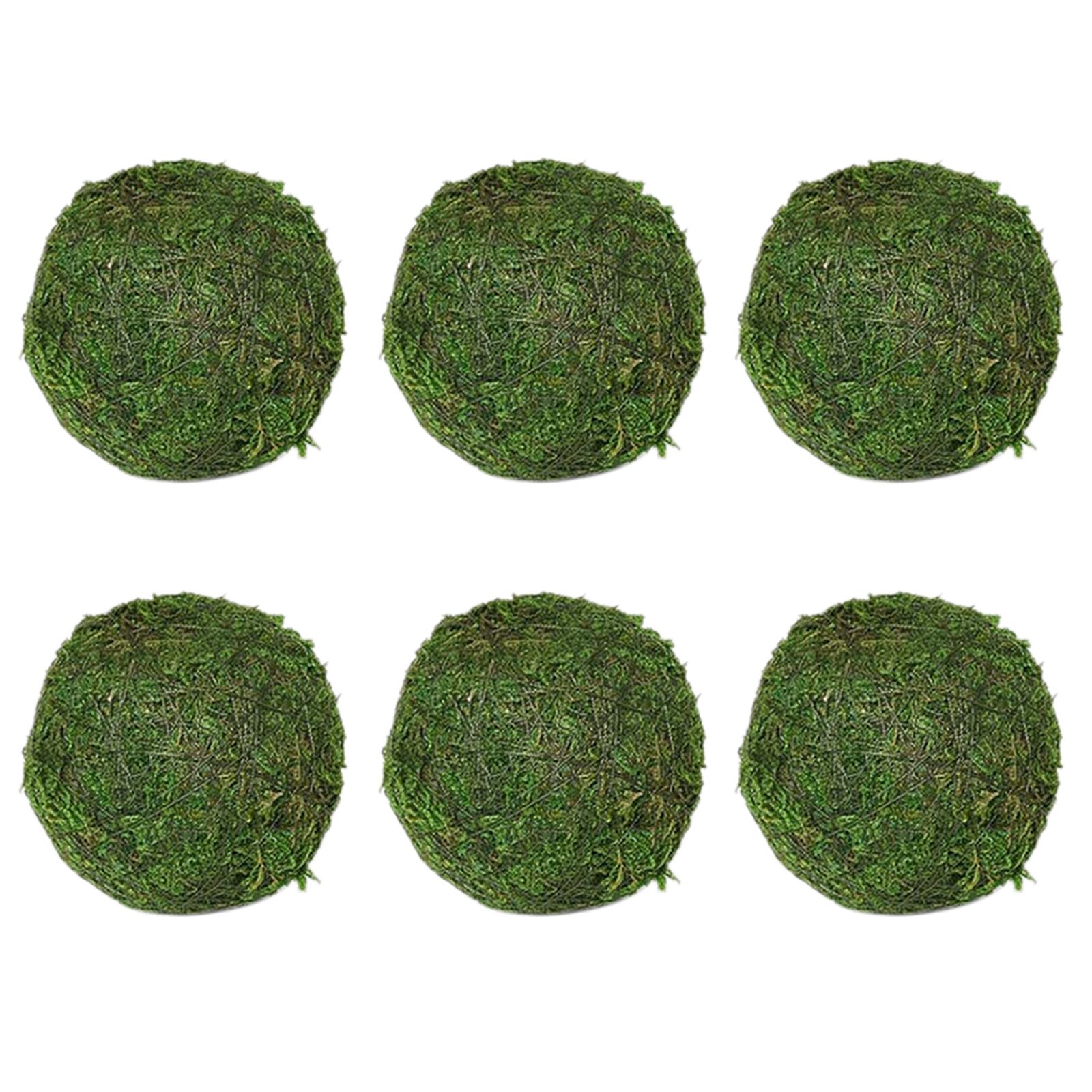 6pcs Moss 10cm Green Vase Bowl Filler Balls for Christmas Tree Garden Weddings Home Party Decor - Image 1