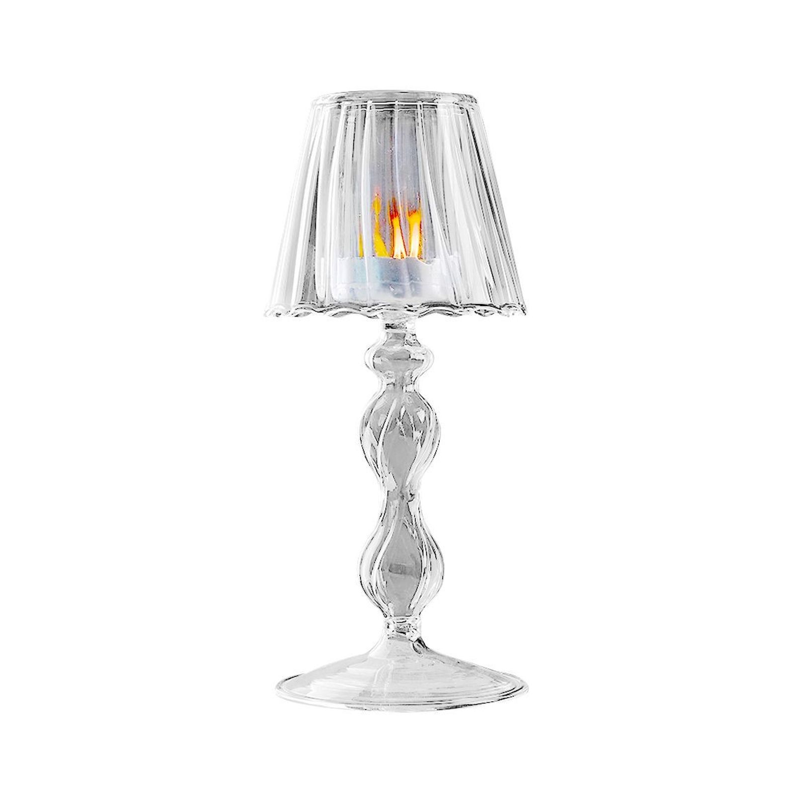 Glass Candle Holder Tansparent Table Lamp Shape Candlestick Holder for Din - Image 1