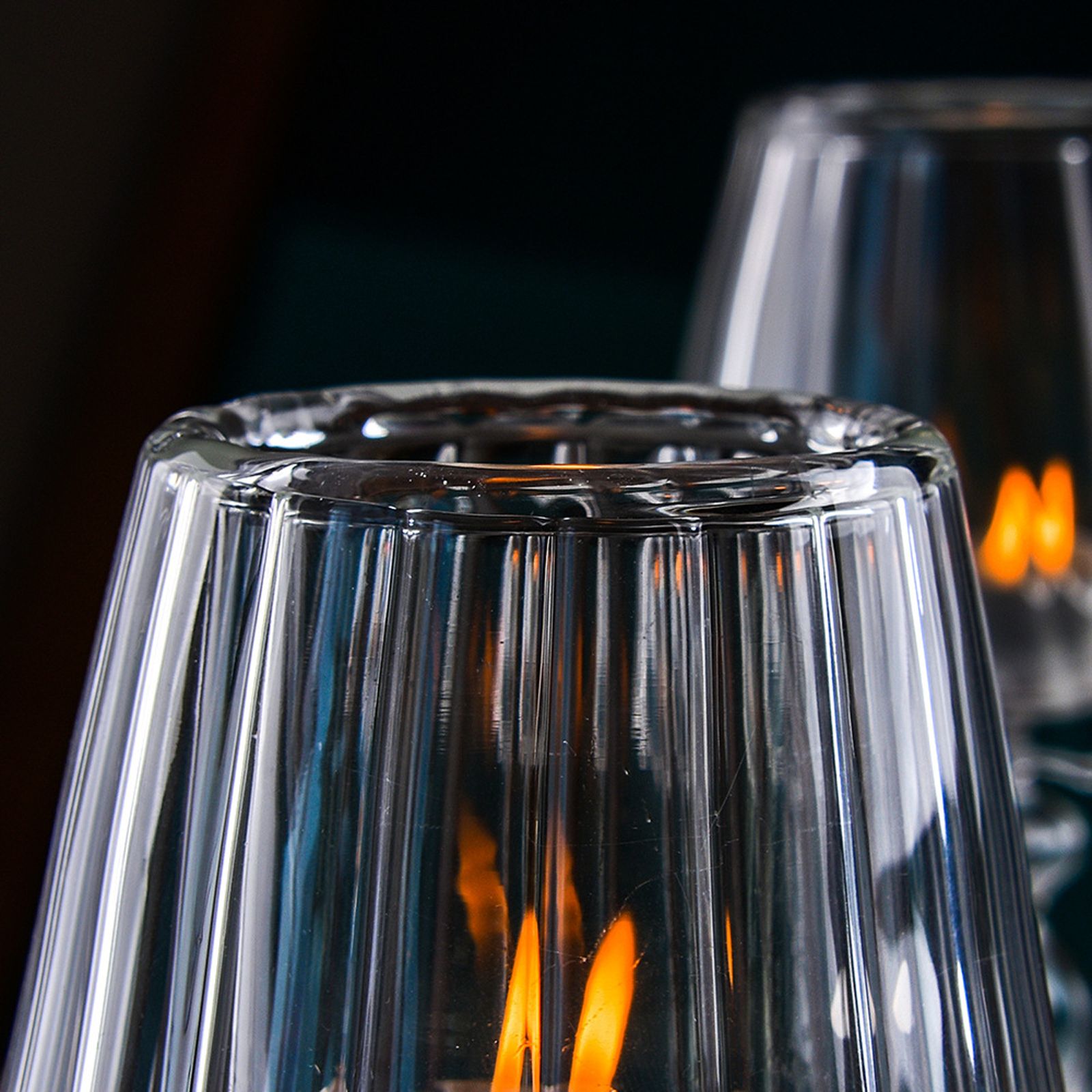 Glass Candle Holder Tansparent Table Lamp Shape Candlestick Holder for Din - Image 4