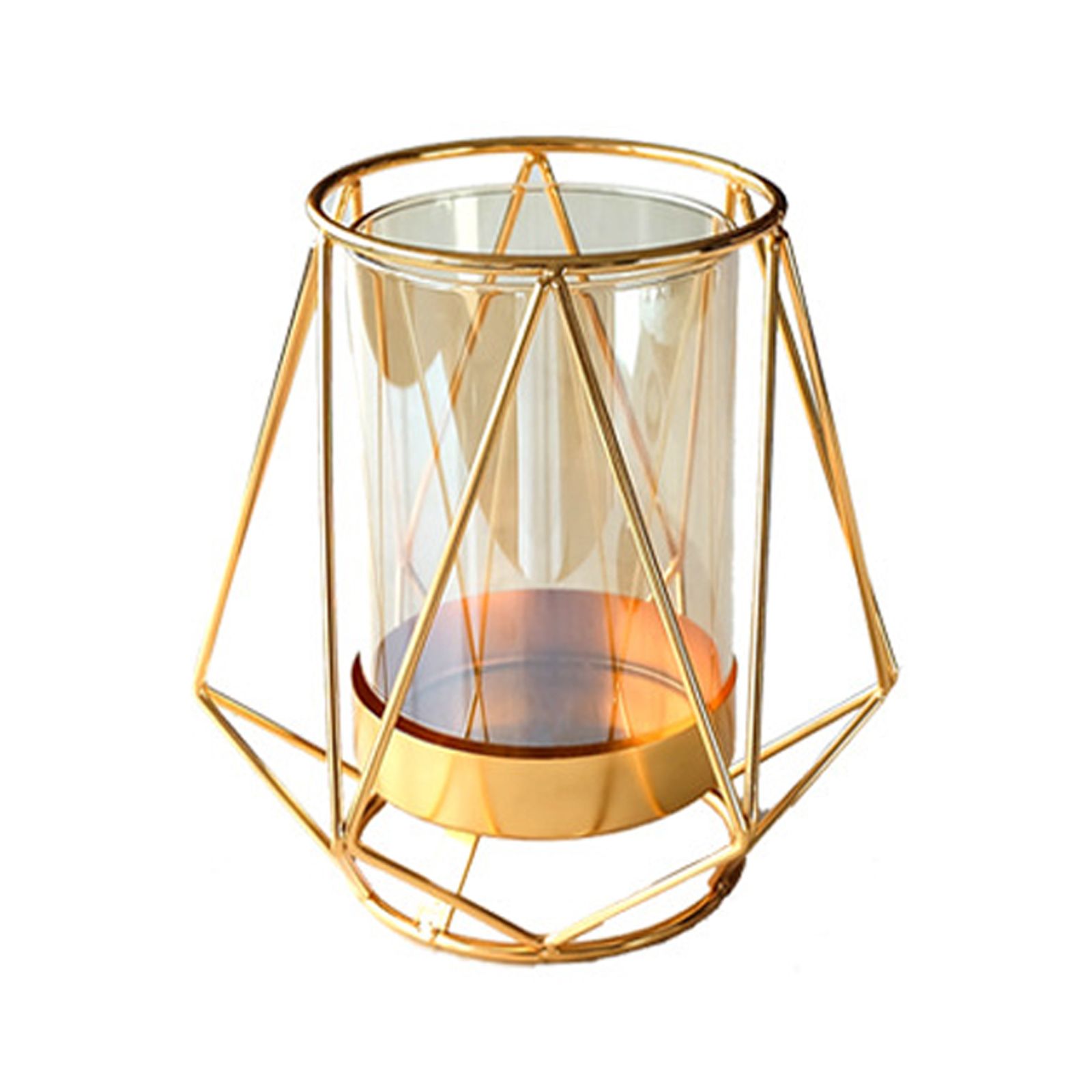 16x14cm Vase Gold Decorative Clear Glass Rugged Flower Vase For Wedding Arty - Image 1