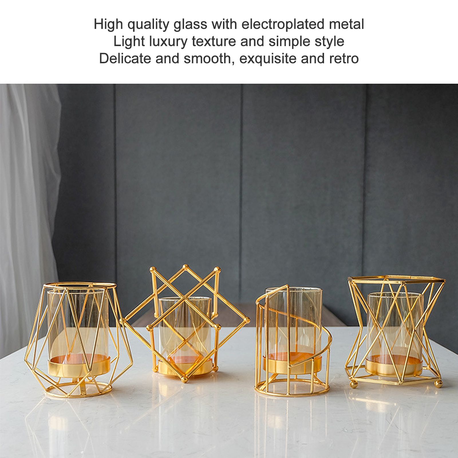 16x14cm Vase Gold Decorative Clear Glass Rugged Flower Vase For Wedding Arty - Image 2