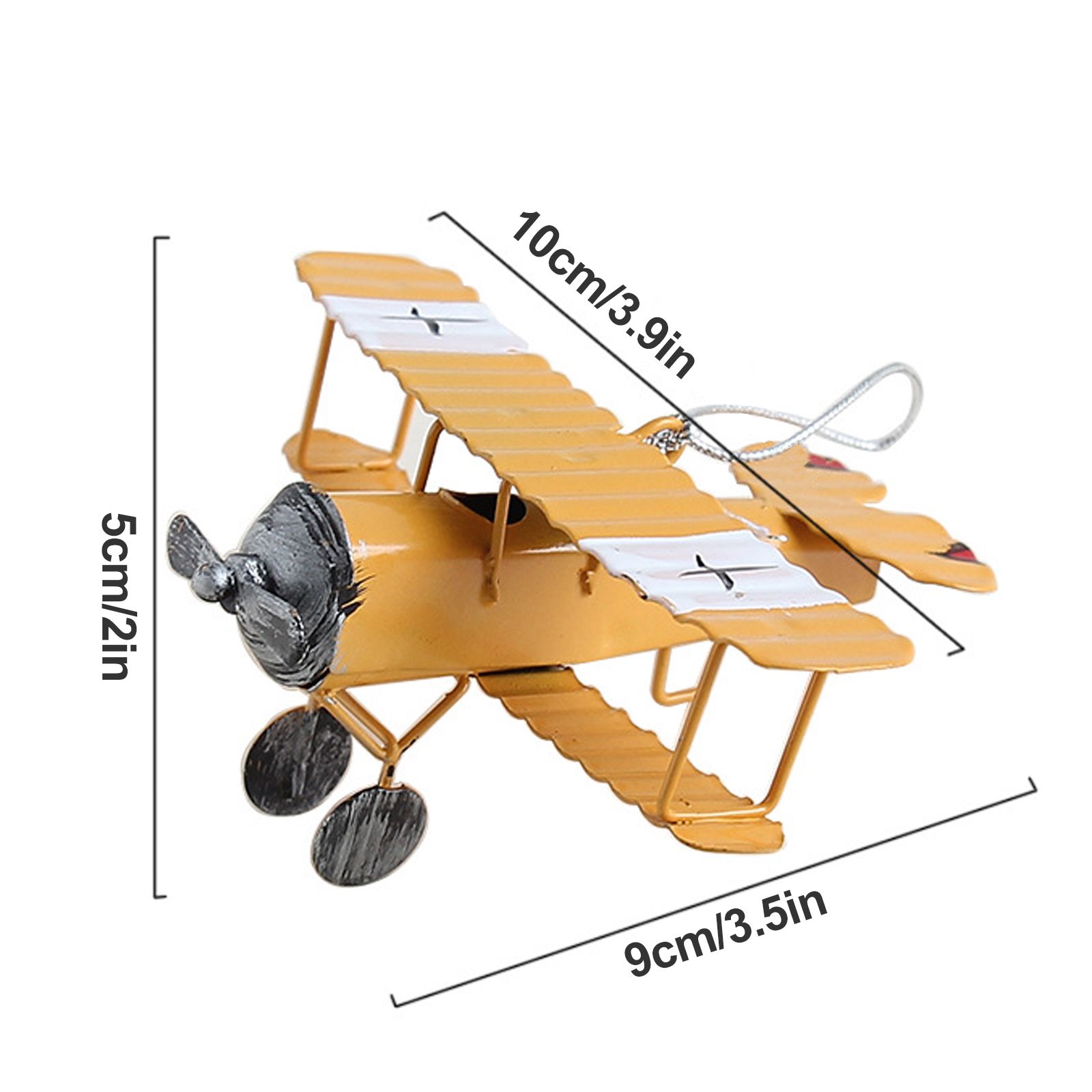 3pcs Airplane Hanging Ornament Retro Decoration Iron Airplane Model for Car Desktop Yellow Red Blue - Image 5