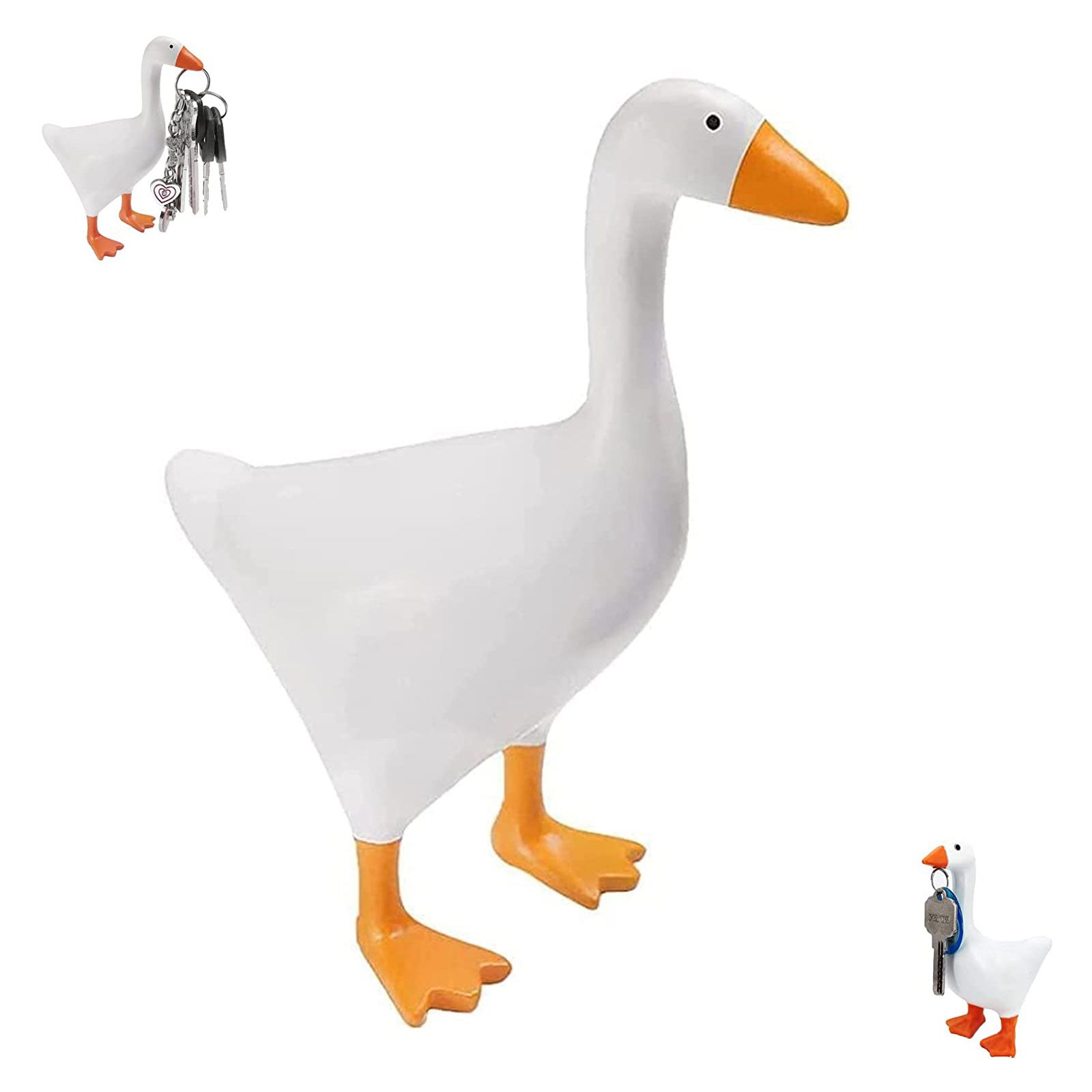 White Duck Magnetic Display Piece Resin Decoration Magnetic Goose Key Holder - Image 1