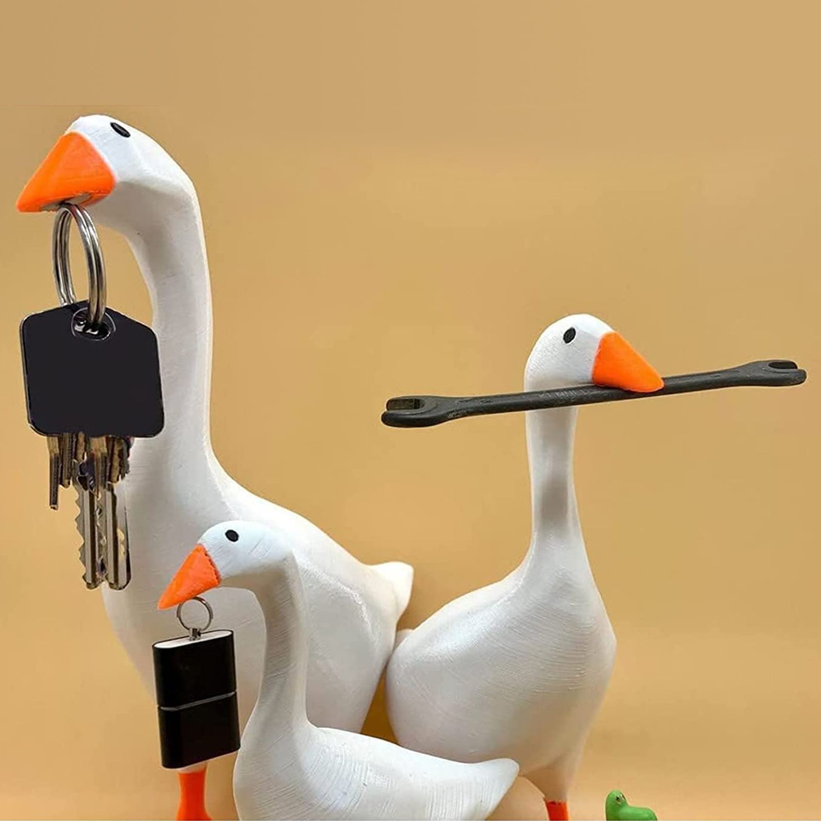 White Duck Magnetic Display Piece Resin Decoration Magnetic Goose Key Holder - Image 2