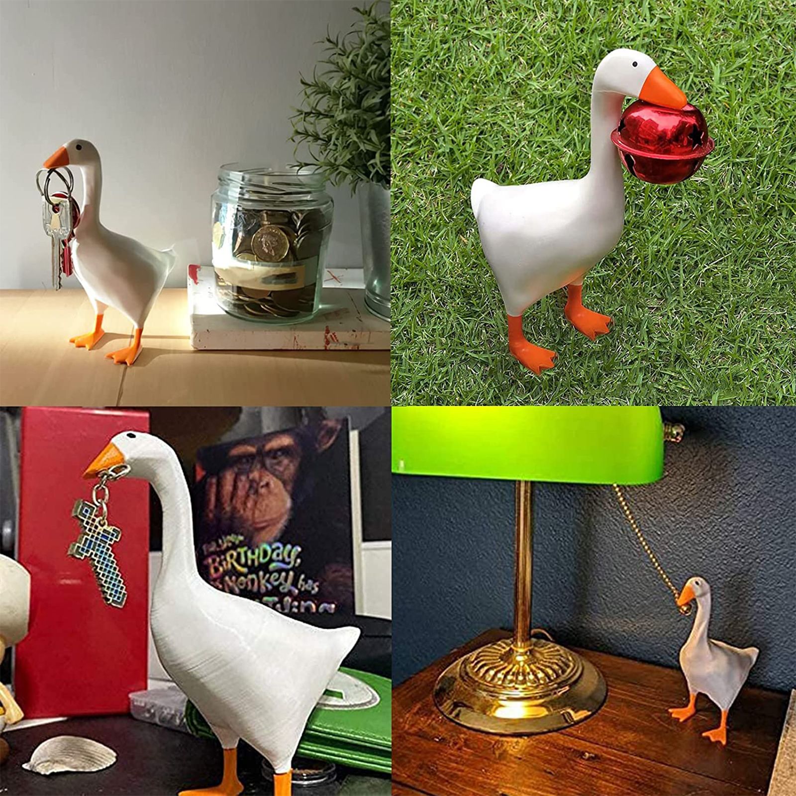 White Duck Magnetic Display Piece Resin Decoration Magnetic Goose Key Holder - Image 5