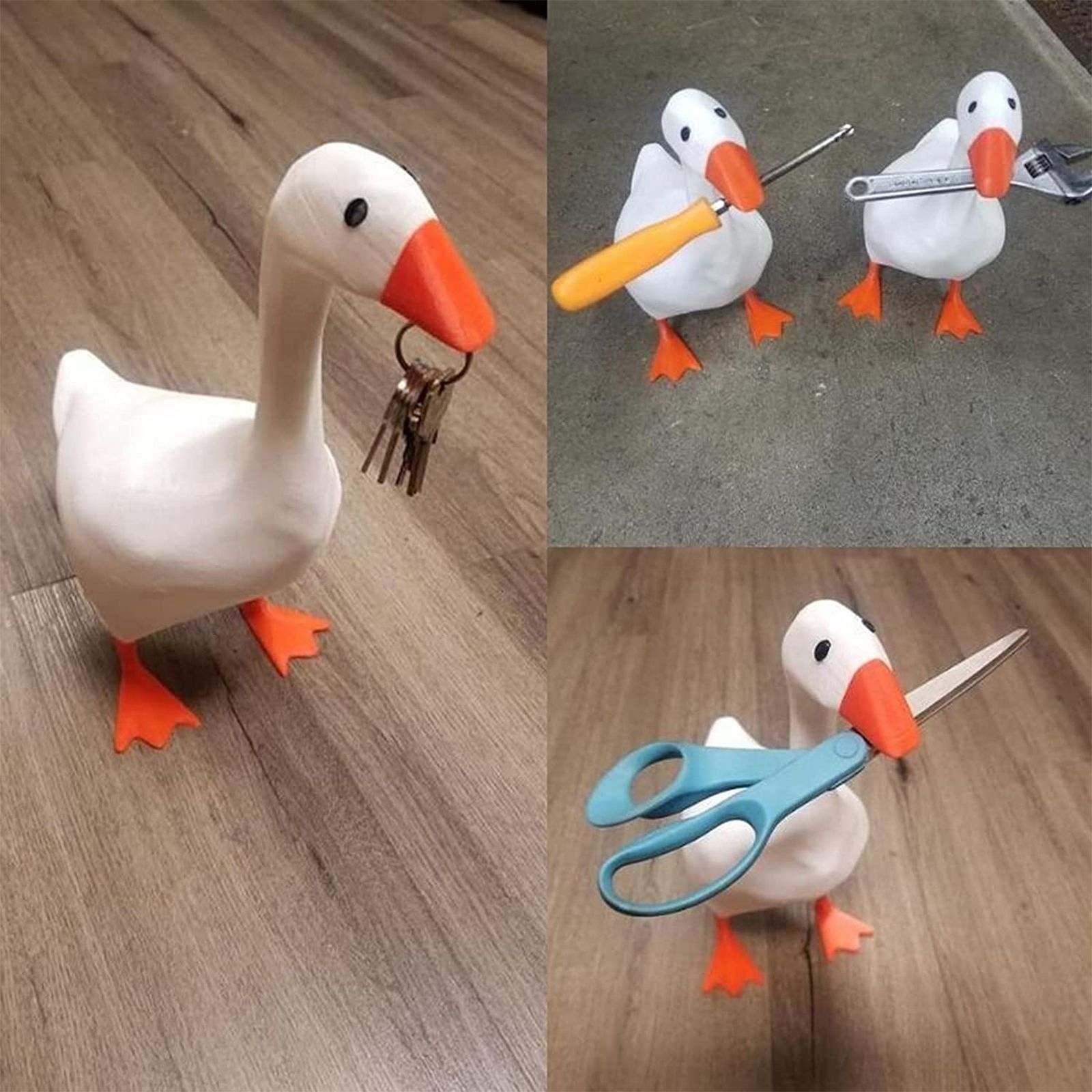 White Duck Magnetic Display Piece Resin Decoration Magnetic Goose Key Holder - Image 6
