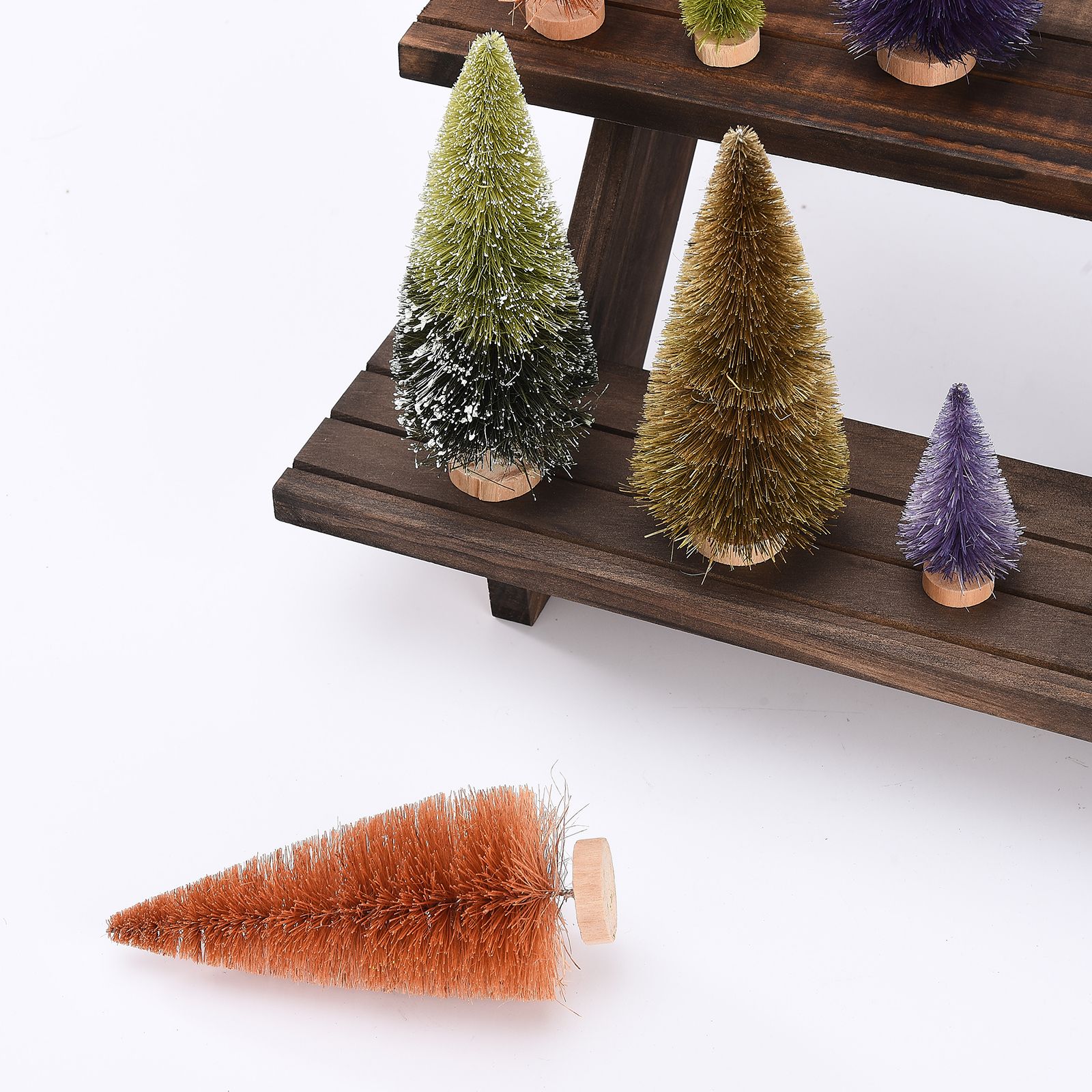 21pcs Artificial Christmas Trees Set Decoration Sisal Wood False Christmas Trees Kit - Image 8