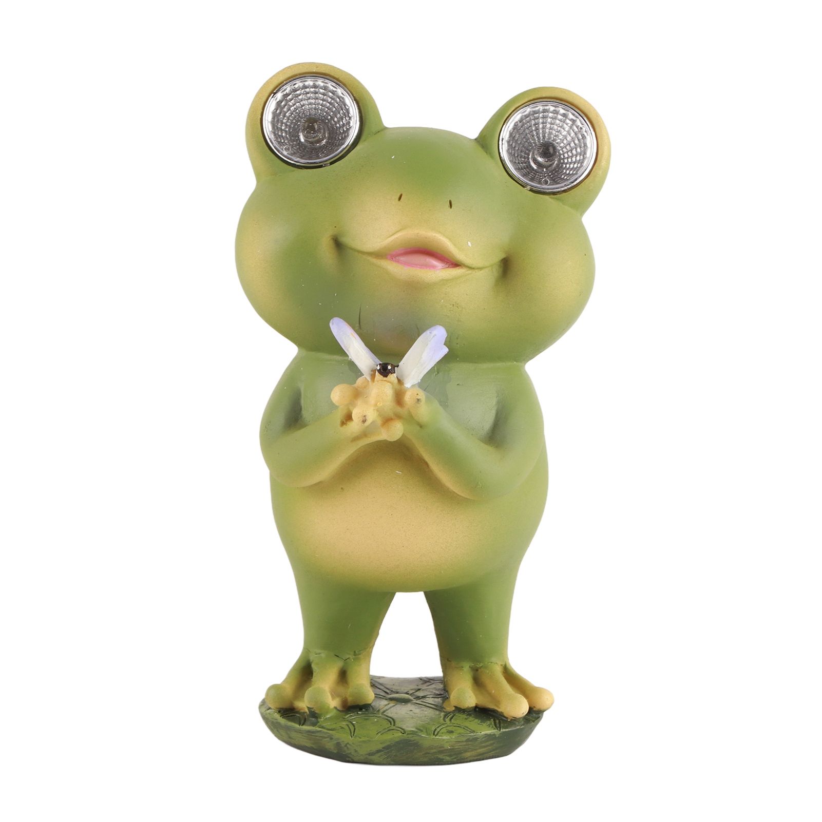 Garden Patio Fence Solar Lights Scare Frog Resin Decorative Ornaments - Image 1