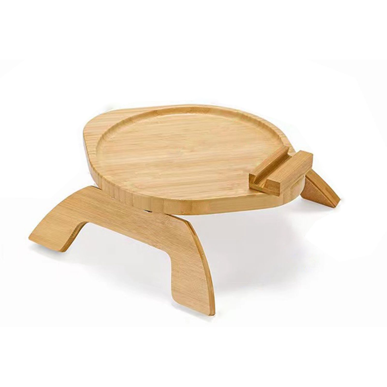 Wooden Sofa Tray Mobile Phone Stand Fruit Plate Wood Craft Ornament - Image 1