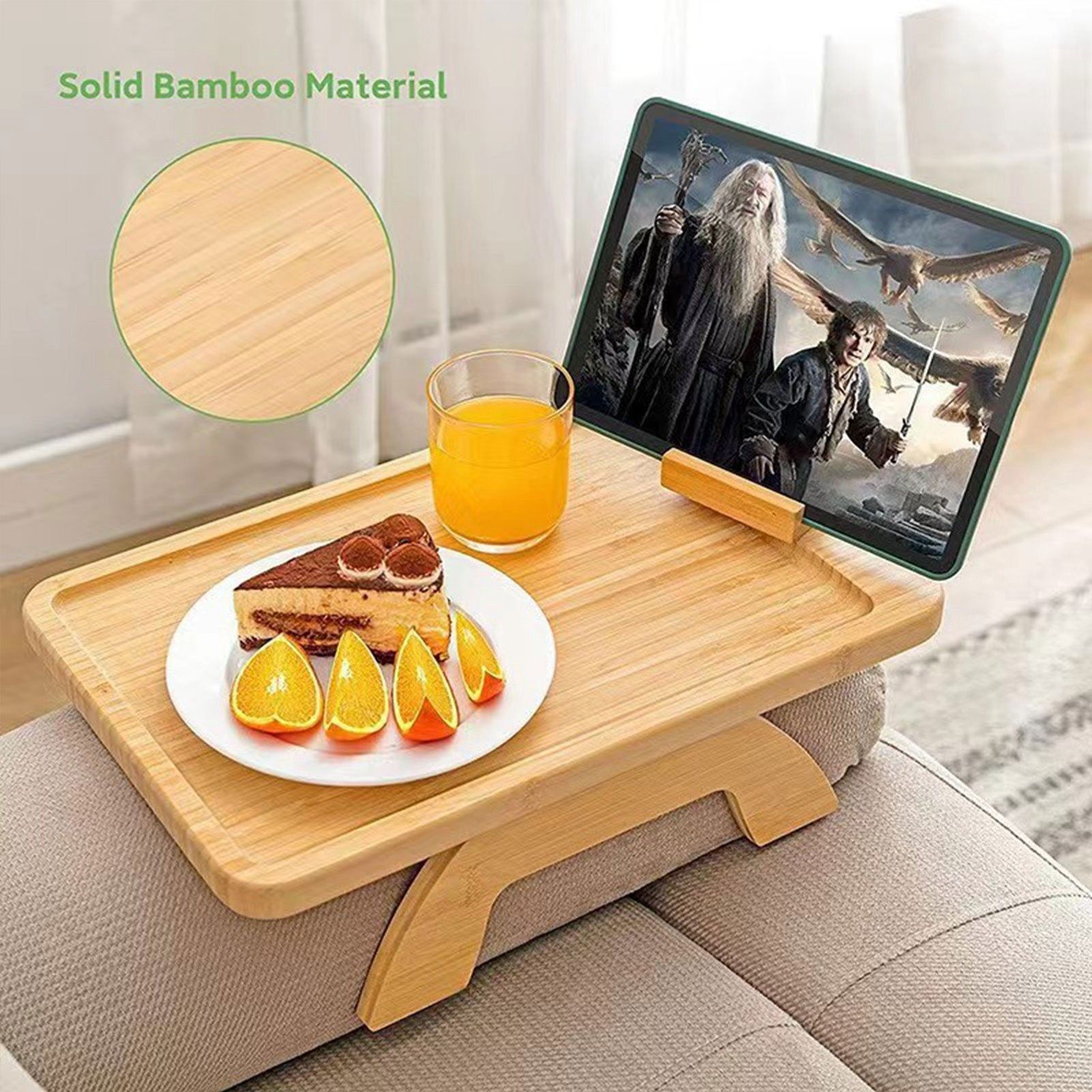 Wooden Sofa Tray Mobile Phone Stand Fruit Plate Wood Craft Ornament - Image 7
