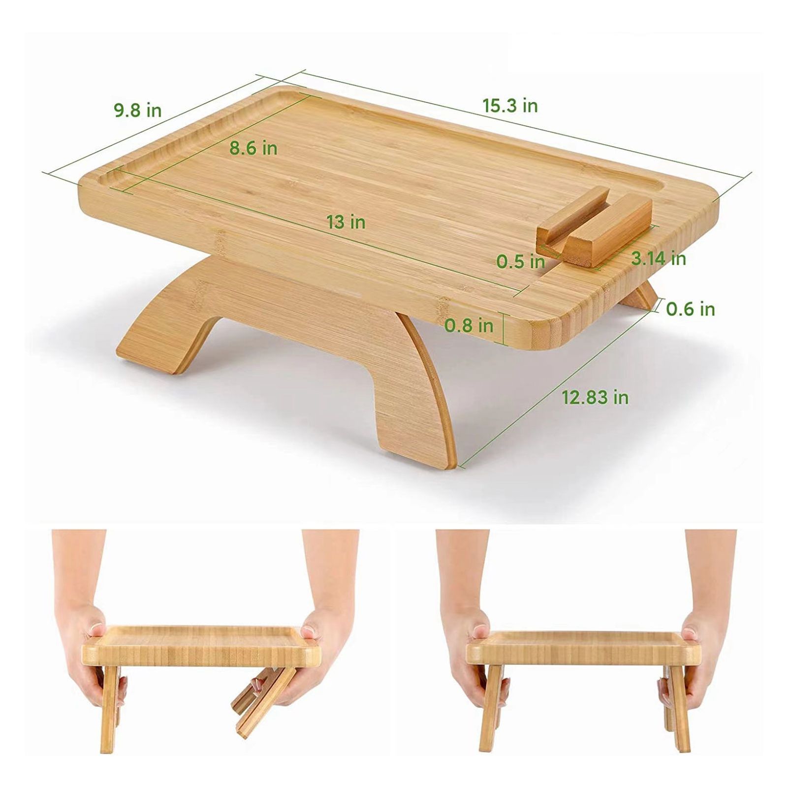 Wooden Sofa Tray Mobile Phone Stand Fruit Plate Wood Craft Ornament - Image 8