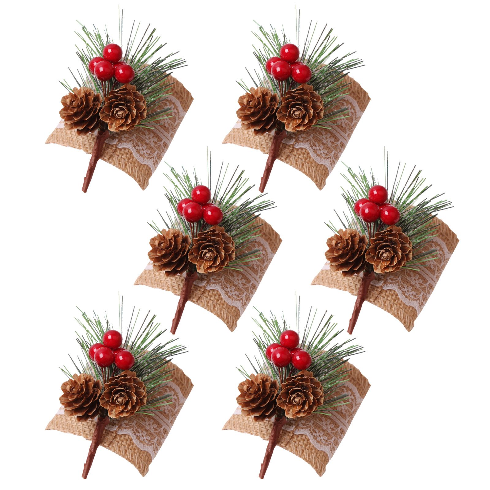 Pinecone Napkin Rings Sweet Reusable Christmas Napkin Holders Table Decor for Dinner Party Anniversary - Image 1