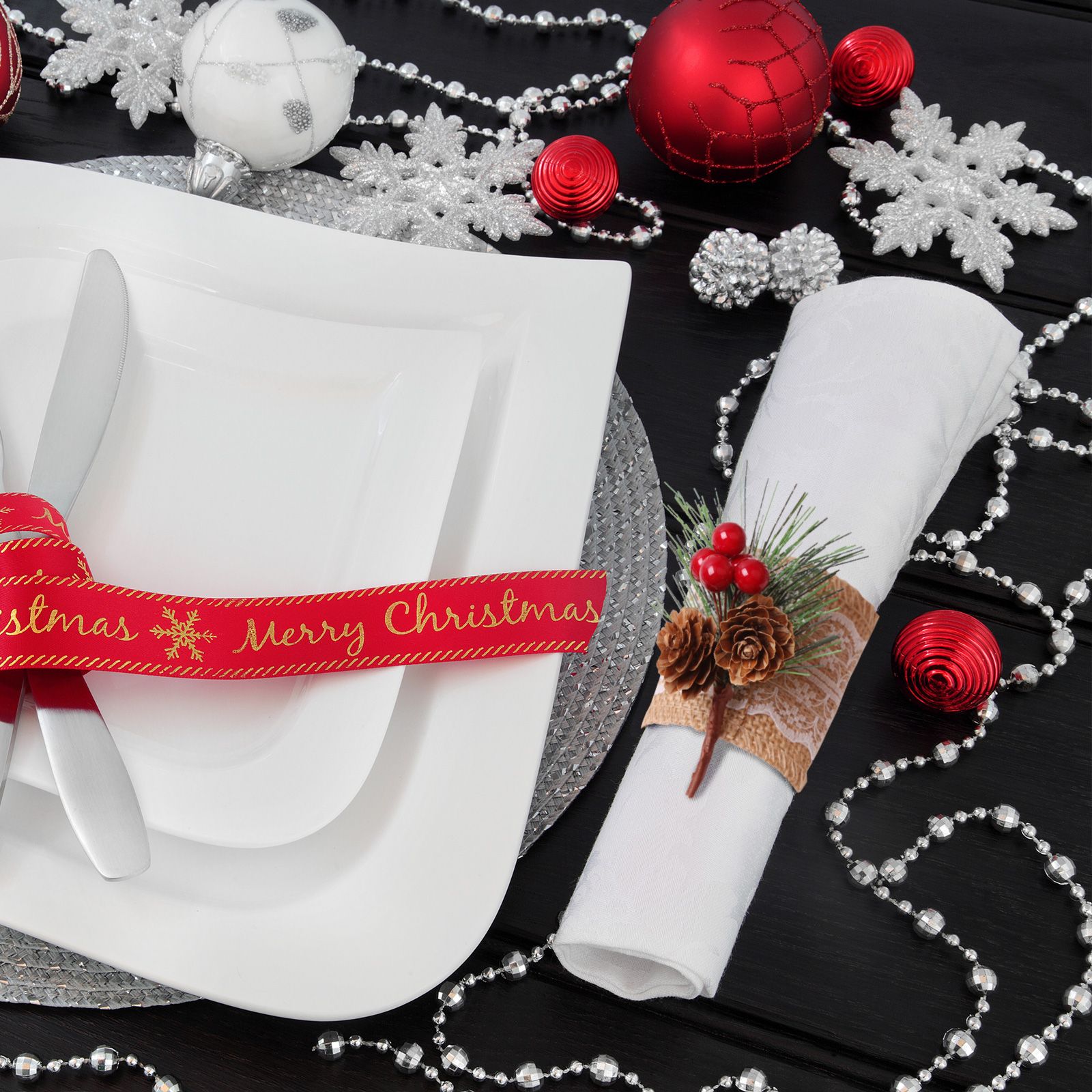 Pinecone Napkin Rings Sweet Reusable Christmas Napkin Holders Table Decor for Dinner Party Anniversary - Image 5