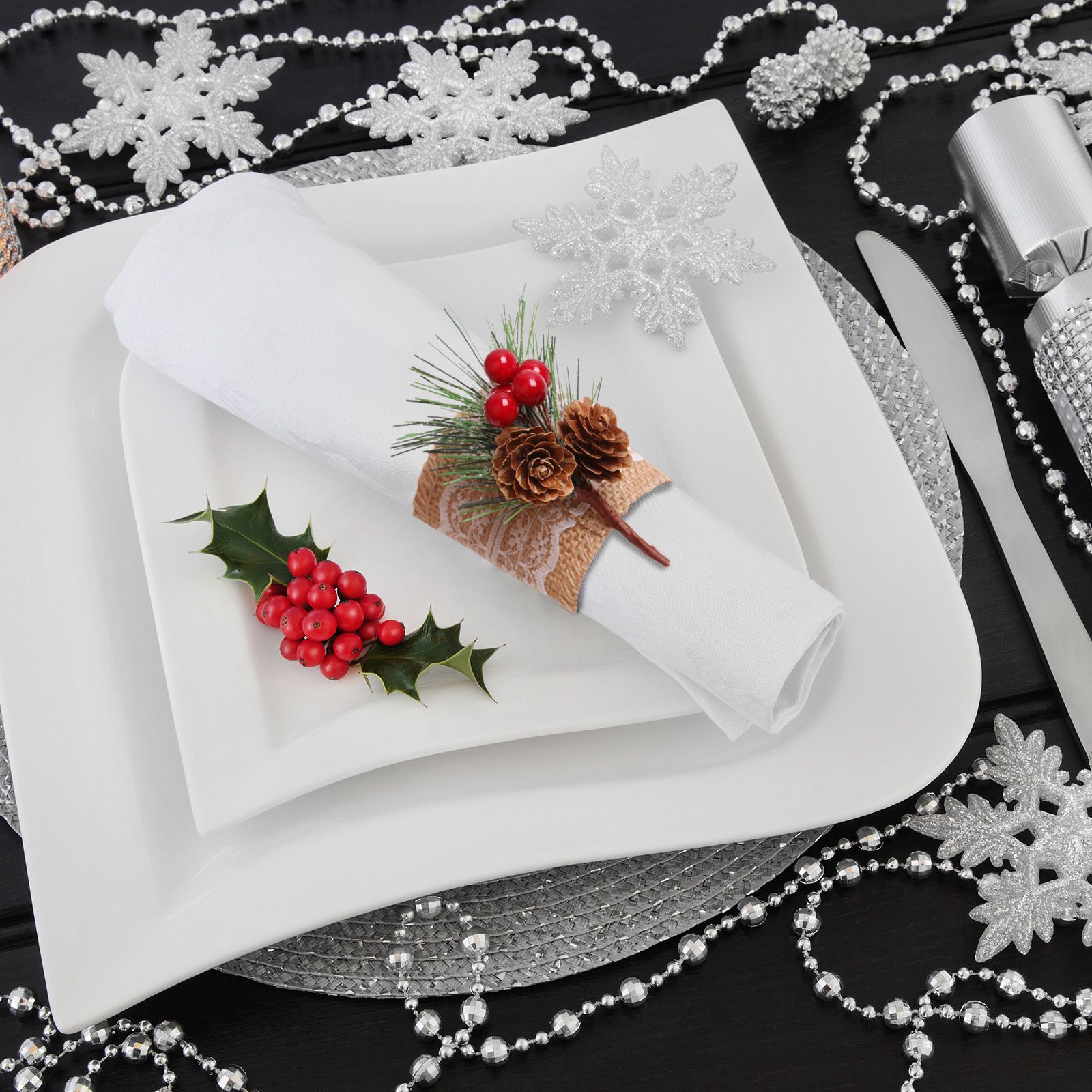 Pinecone Napkin Rings Sweet Reusable Christmas Napkin Holders Table Decor for Dinner Party Anniversary - Image 6