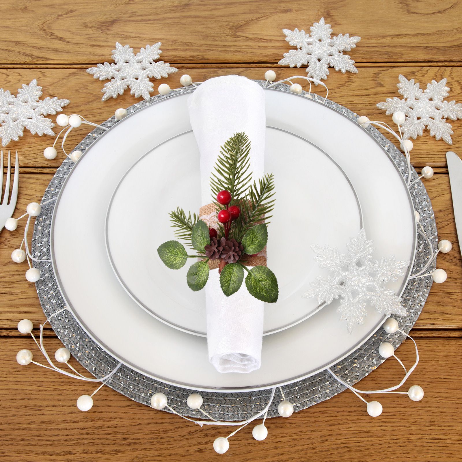 Pinecone Napkin Rings Sweet Reusable Christmas Napkin Holders Table Decor for Dinner Party Anniversary - Image 8