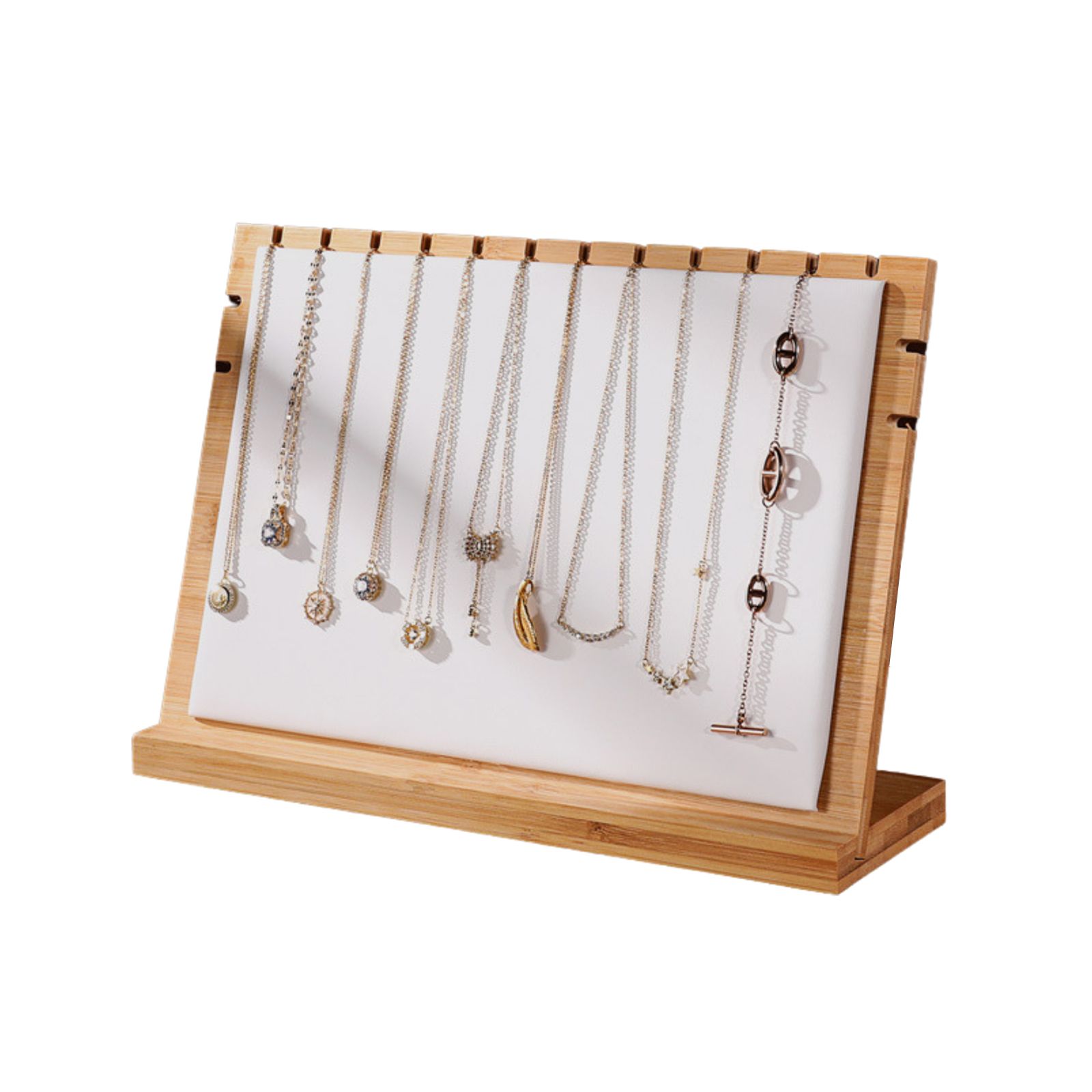 Bamboo Wood Pendant Display Board Jewelry Display Board Necklace Rack Removable Jewelry Display Props - Image 1