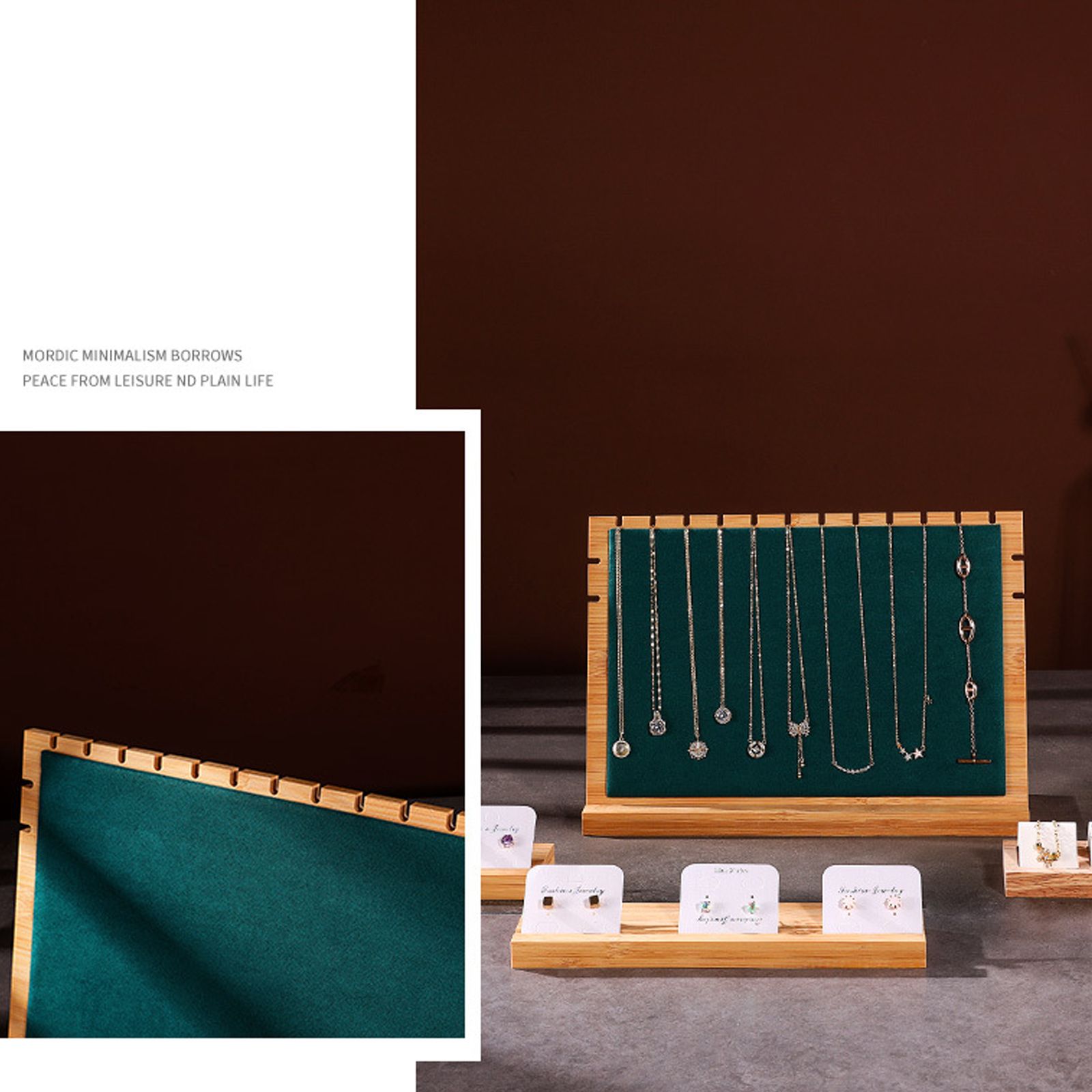 Bamboo Wood Pendant Display Board Jewelry Display Board Necklace Rack Removable Jewelry Display Props - Image 2
