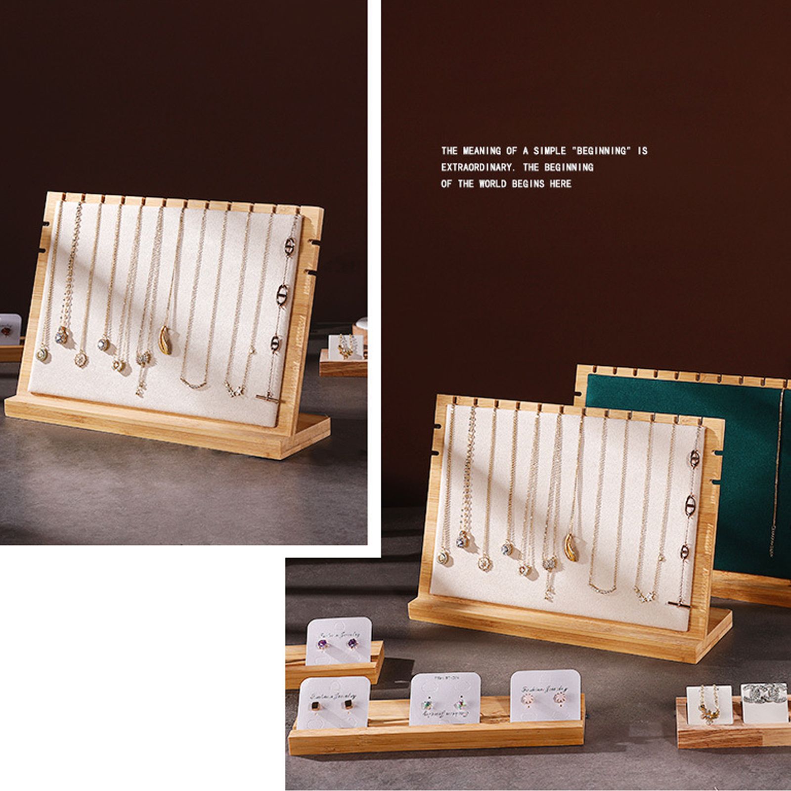 Bamboo Wood Pendant Display Board Jewelry Display Board Necklace Rack Removable Jewelry Display Props - Image 6