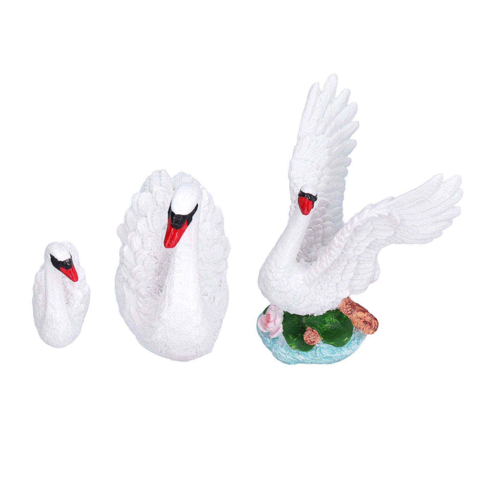 3pcs Resin Swan Ornaments Simulation Decorative Swan Figurine for Miniature Garden Home - Image 6