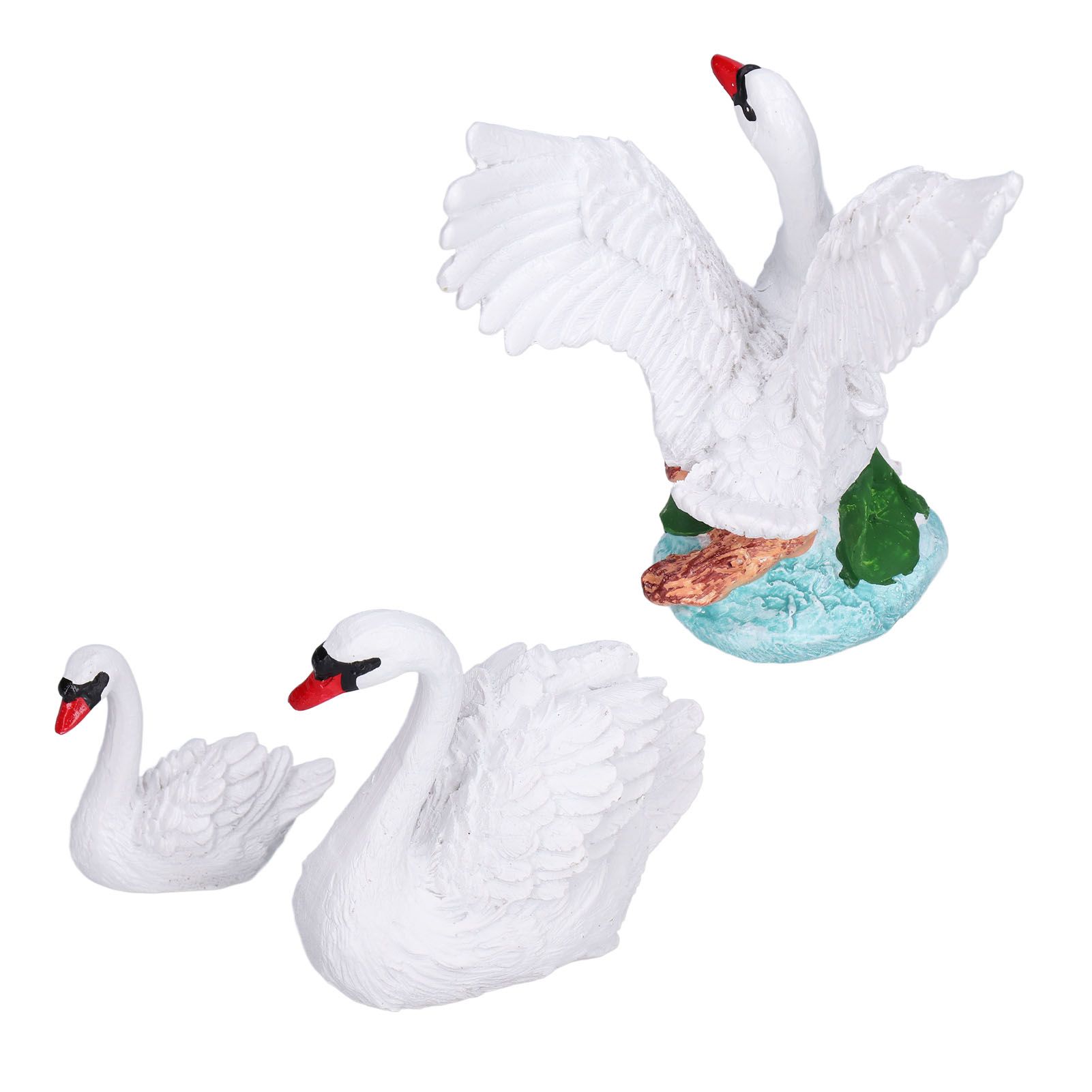 3pcs Resin Swan Ornaments Simulation Decorative Swan Figurine for Miniature Garden Home - Image 7