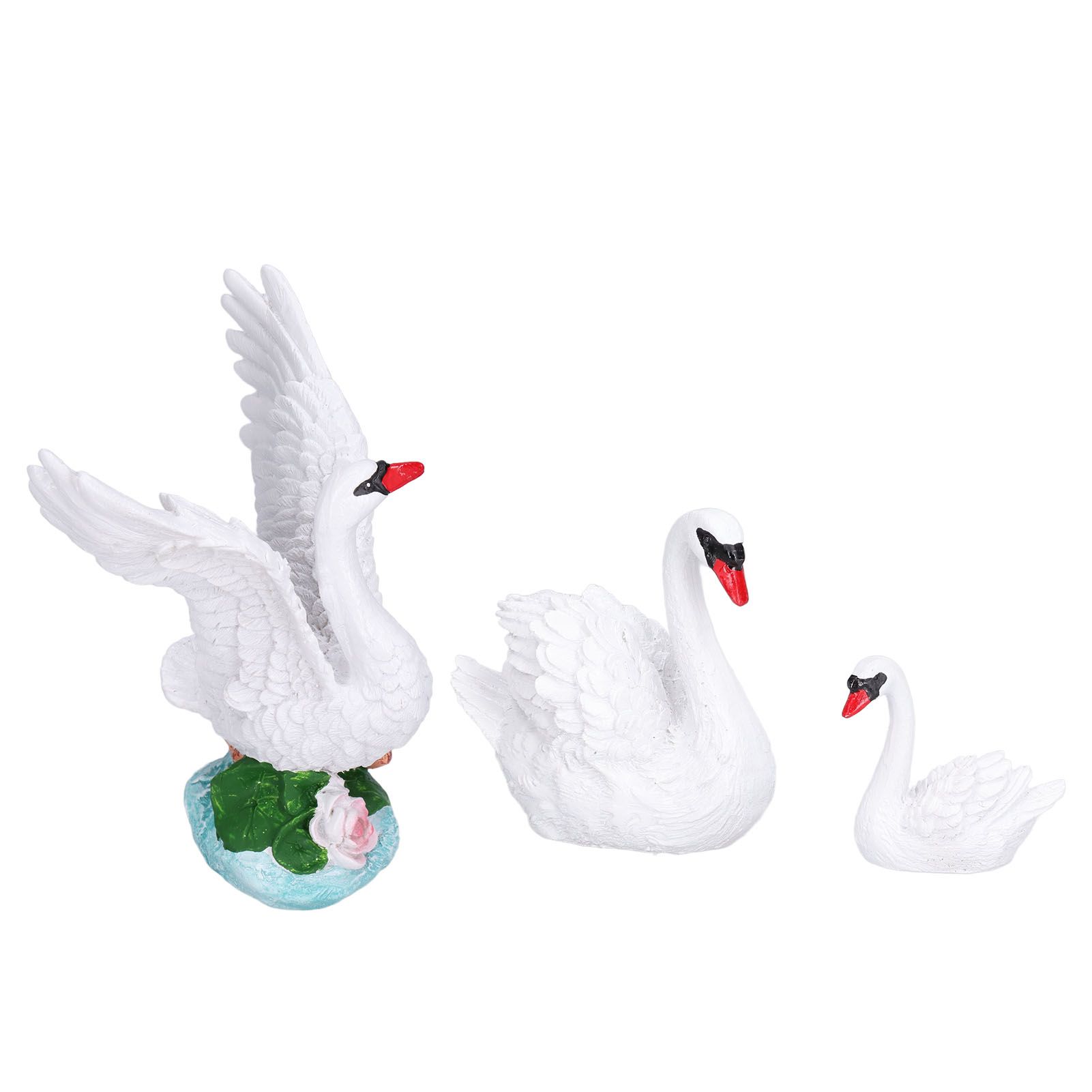 3pcs Resin Swan Ornaments Simulation Decorative Swan Figurine for Miniature Garden Home - Image 8