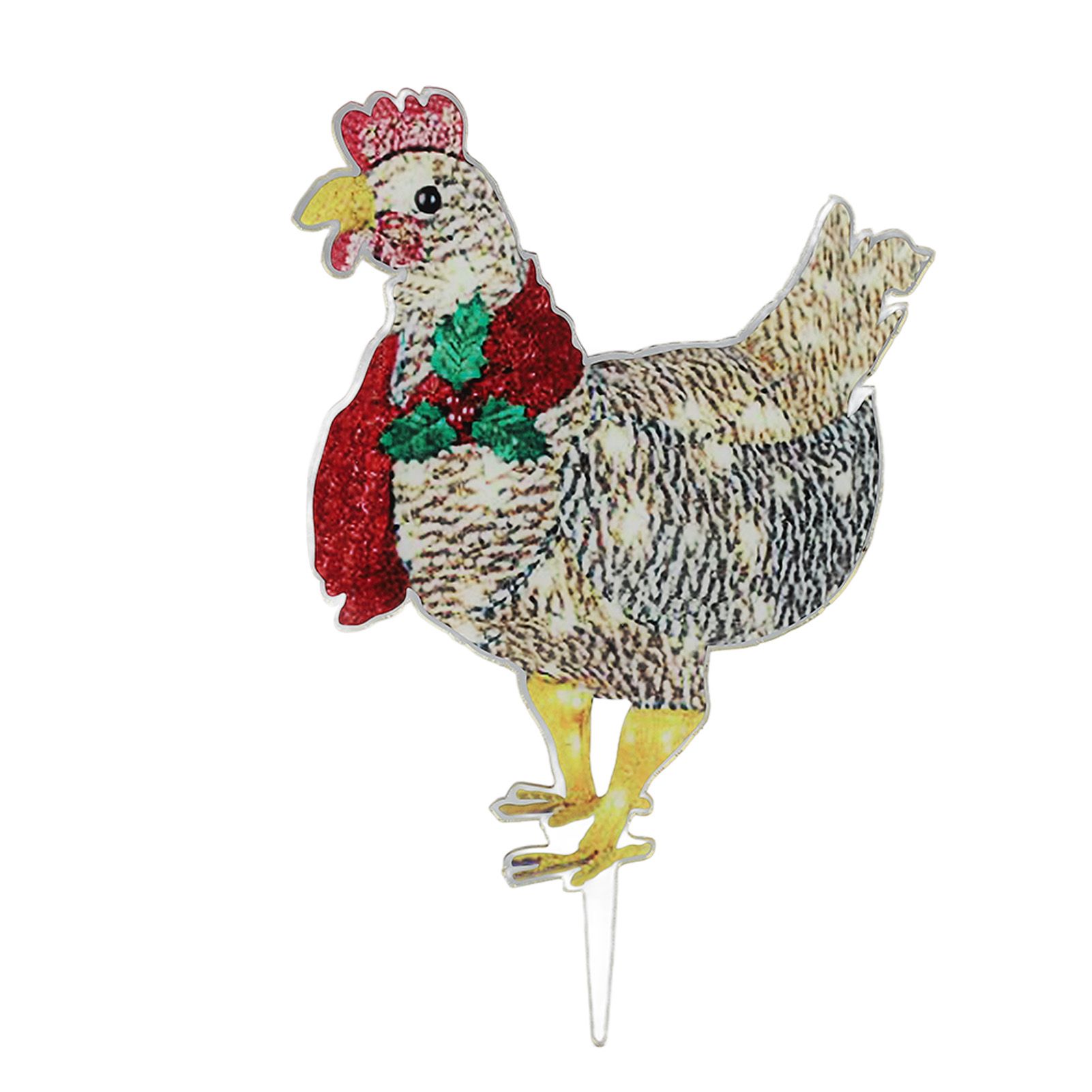 Christmas Chicken Shape Decorative LED Lights Light Up Christmas Decor with Scarf for Indoor Outdoor Room Yard - Image 2