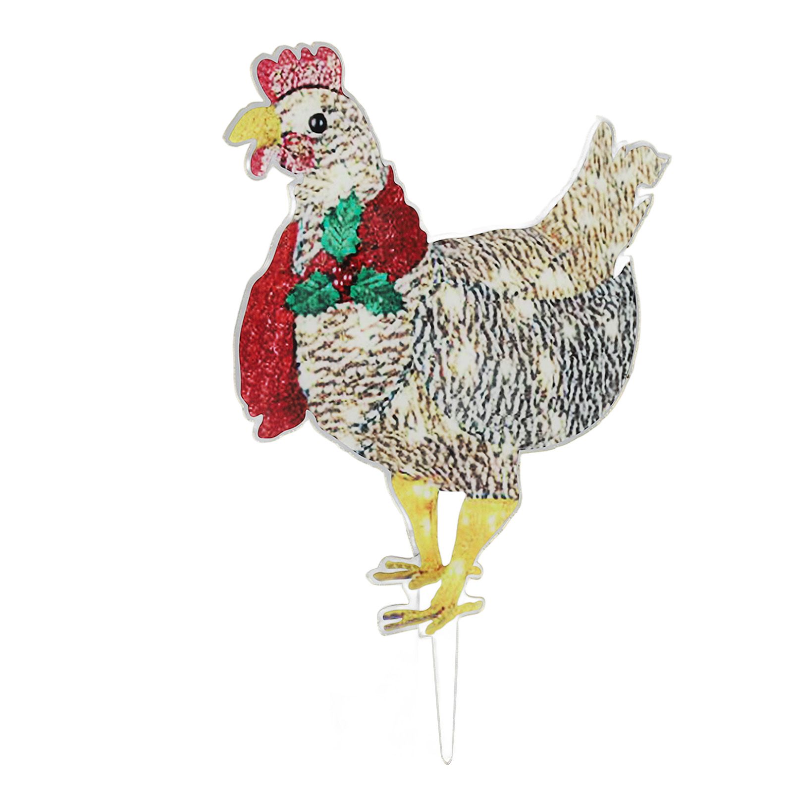 Christmas Chicken Shape Decorative LED Lights Light Up Christmas Decor with Scarf for Indoor Outdoor Room Yard - Image 4