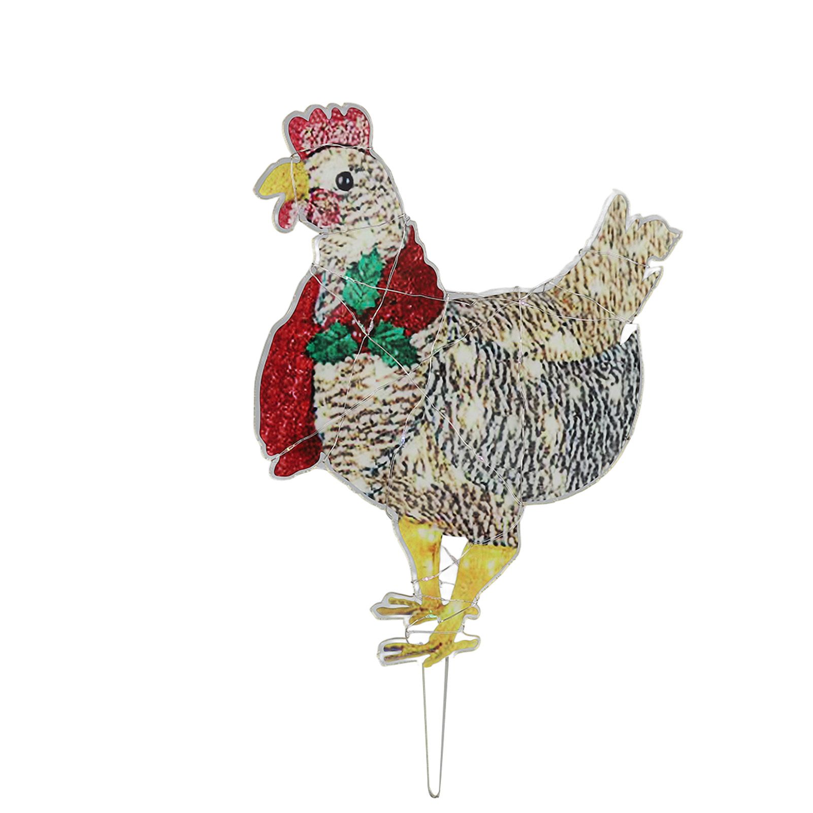 Christmas Chicken Shape Decorative LED Lights Light Up Christmas Decor with Scarf for Indoor Outdoor Room Yard - Image 7