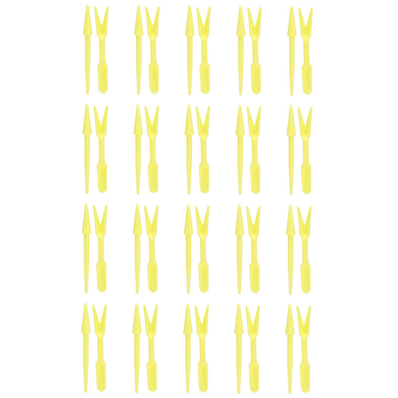20Sets Small Seed Planter Strong Practicality Small Portable Comfortable to Use Seedling Remover for Vegetable PlantingYellow - Image 1