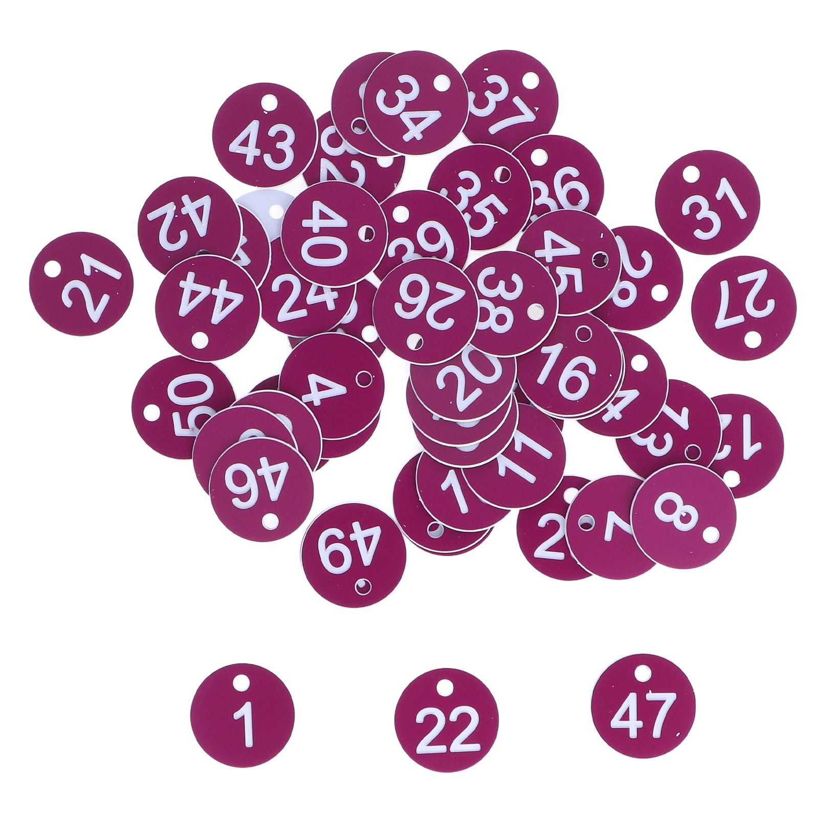 50Pcs Numbered Label Round Simple Beautiful Beehive Tag Breeding Supplies for Beekeeping Animal HusbandryNumbers 1 to 50 Purple - Image 1