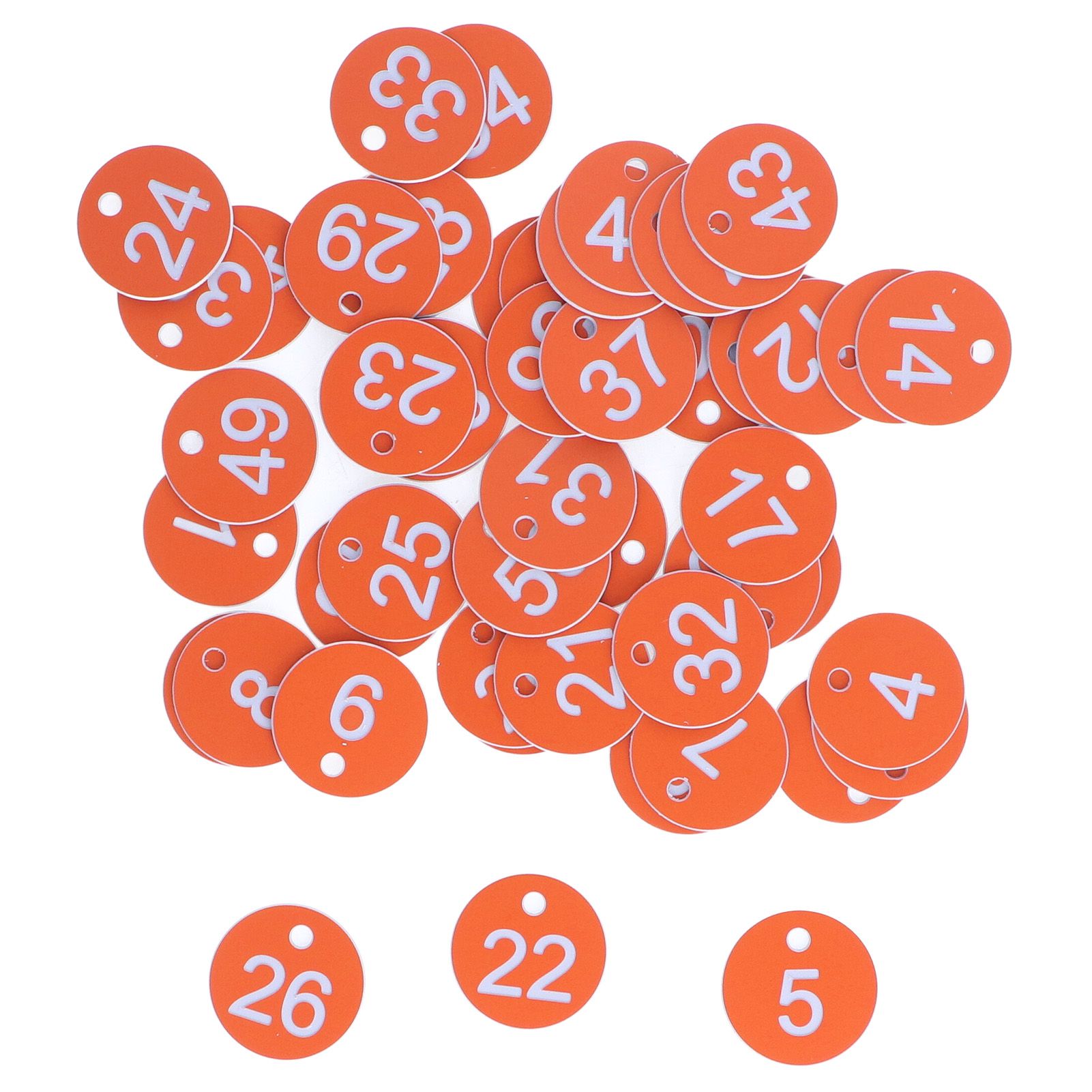 50Pcs Numbered Label Round Simple Beautiful Beehive Tag Breeding Supplies for Beekeeping Animal HusbandryNumbers 1 to 50 Orange - Image 1