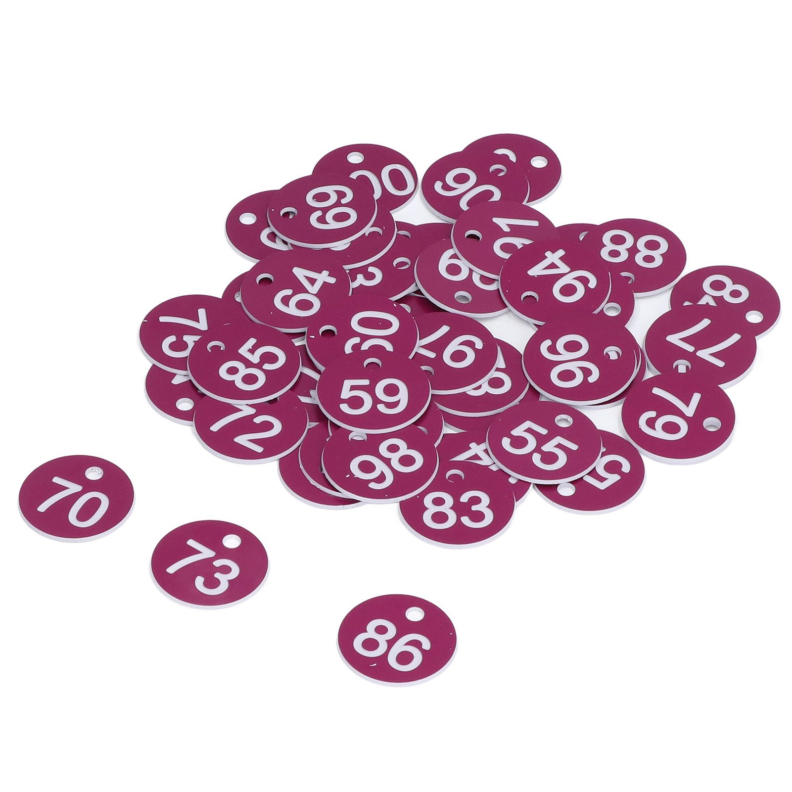 50Pcs Numbered Label Round Simple Beautiful Beehive Tag Breeding Supplies for Beekeeping Animal HusbandryNumbers 51 to 100 Purple - Image 3