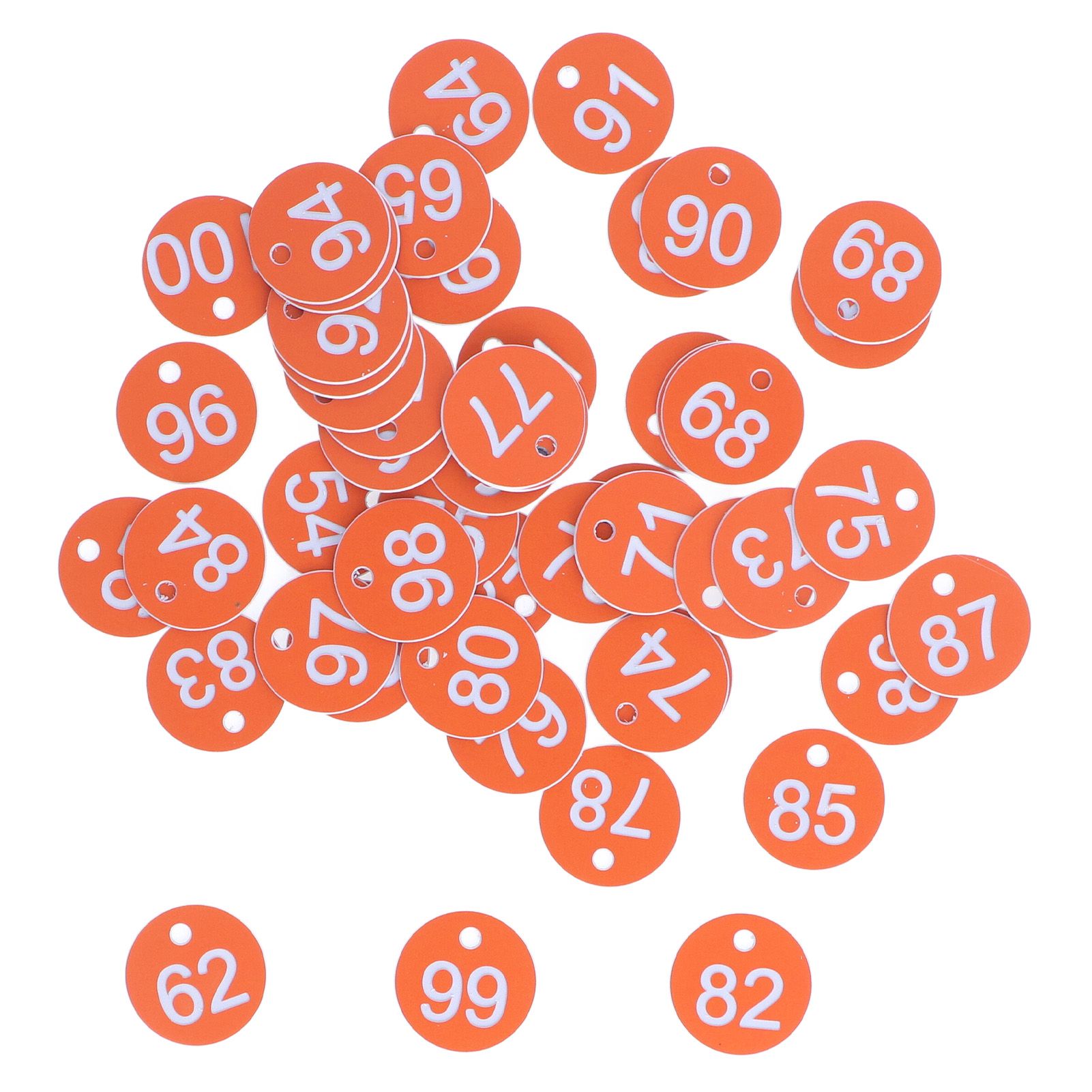 50Pcs Numbered Label Round Simple Beautiful Beehive Tag Breeding Supplies for Beekeeping Animal HusbandryNumbers 51 to 100 Orange - Image 1