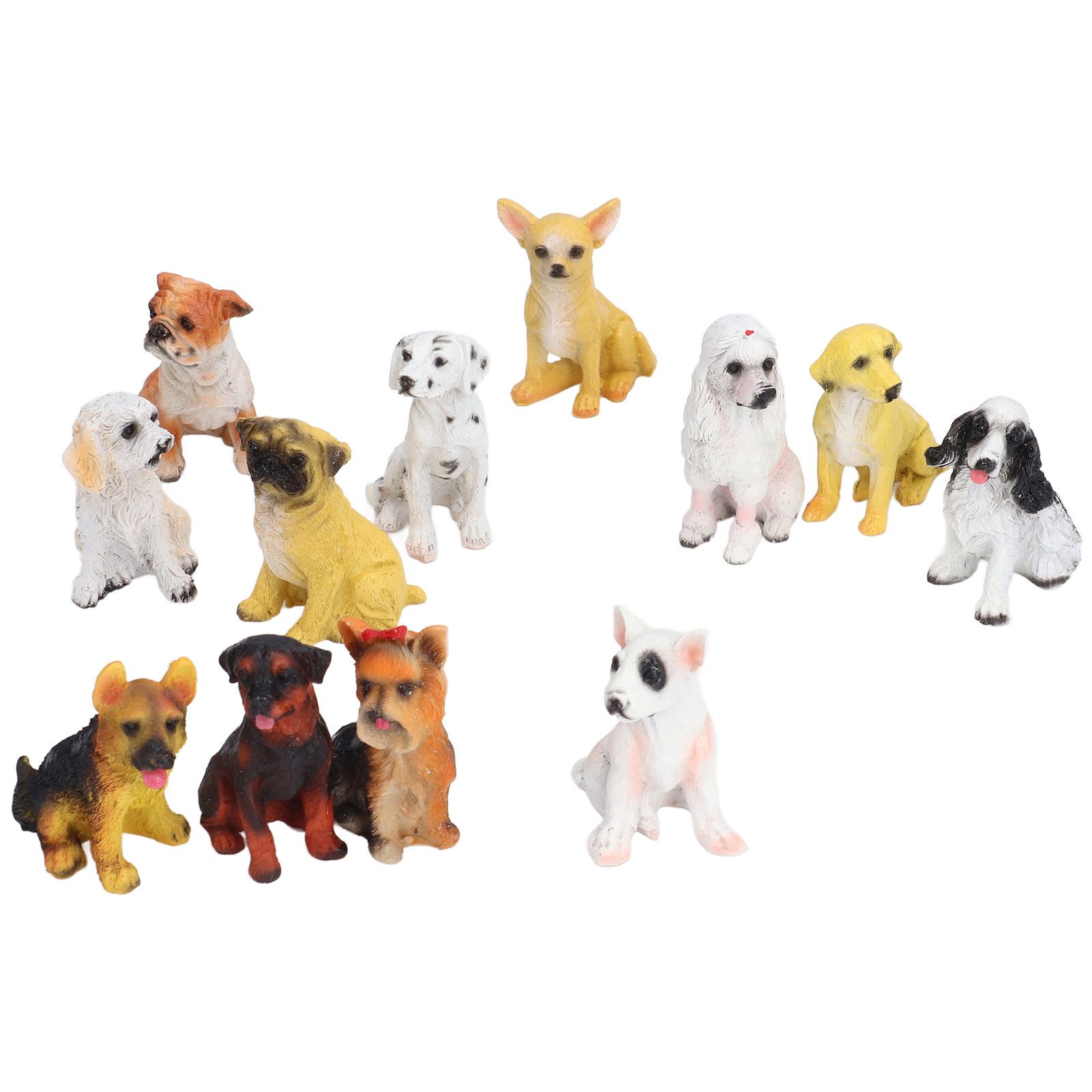 12Pcs Dog Ornaments Waterproof Textured Exquisite Vivid Dog Statues for Garden Lawn Desk Decoration - Image 4