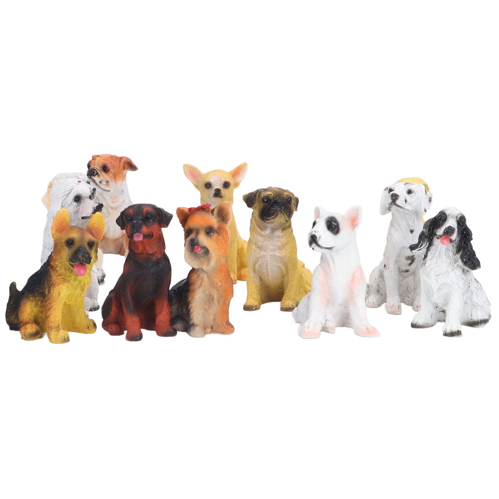 12Pcs Dog Ornaments Waterproof Textured Exquisite Vivid Dog Statues for Garden Lawn Desk Decoration - Image 7
