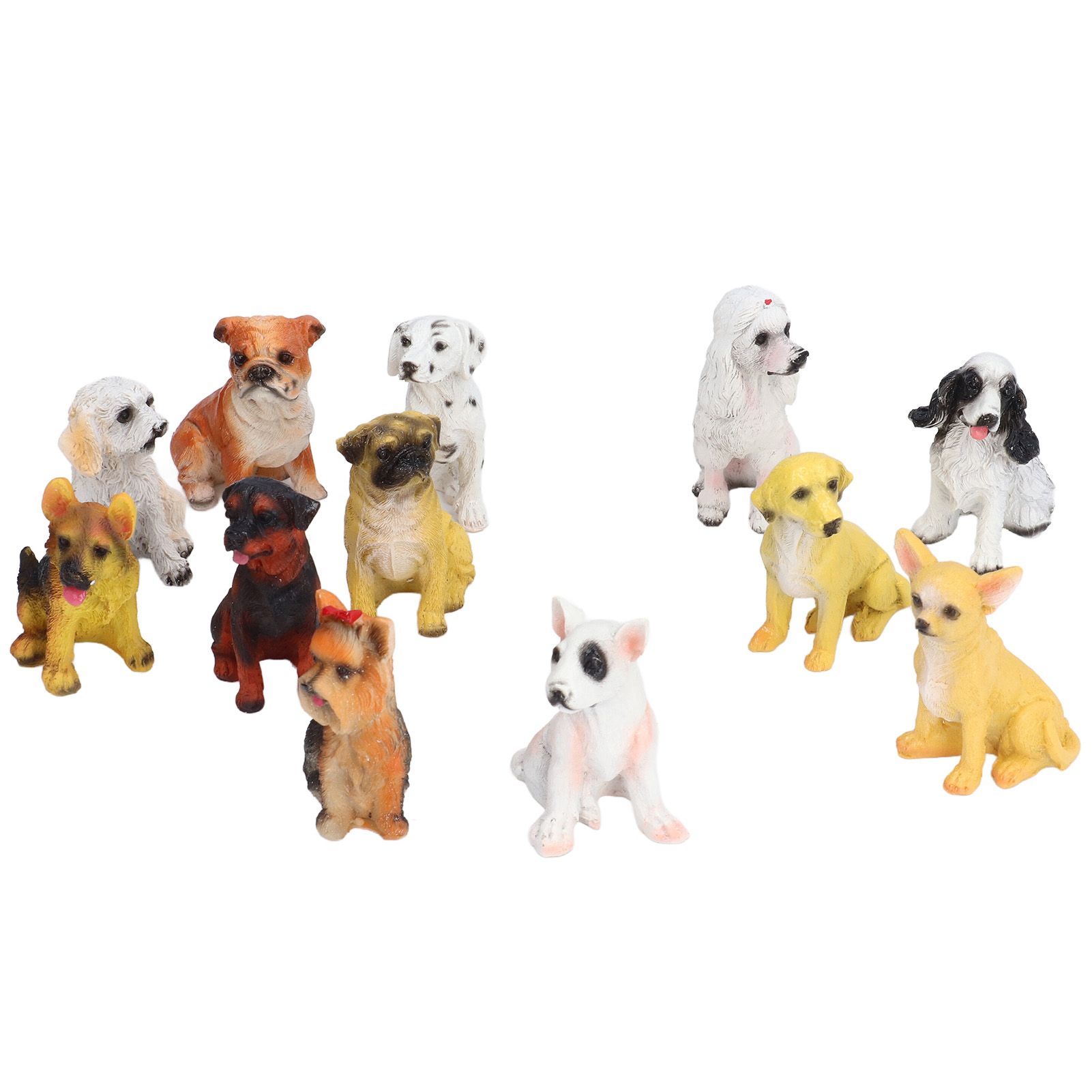 12Pcs Dog Ornaments Waterproof Textured Exquisite Vivid Dog Statues for Garden Lawn Desk Decoration - Image 8